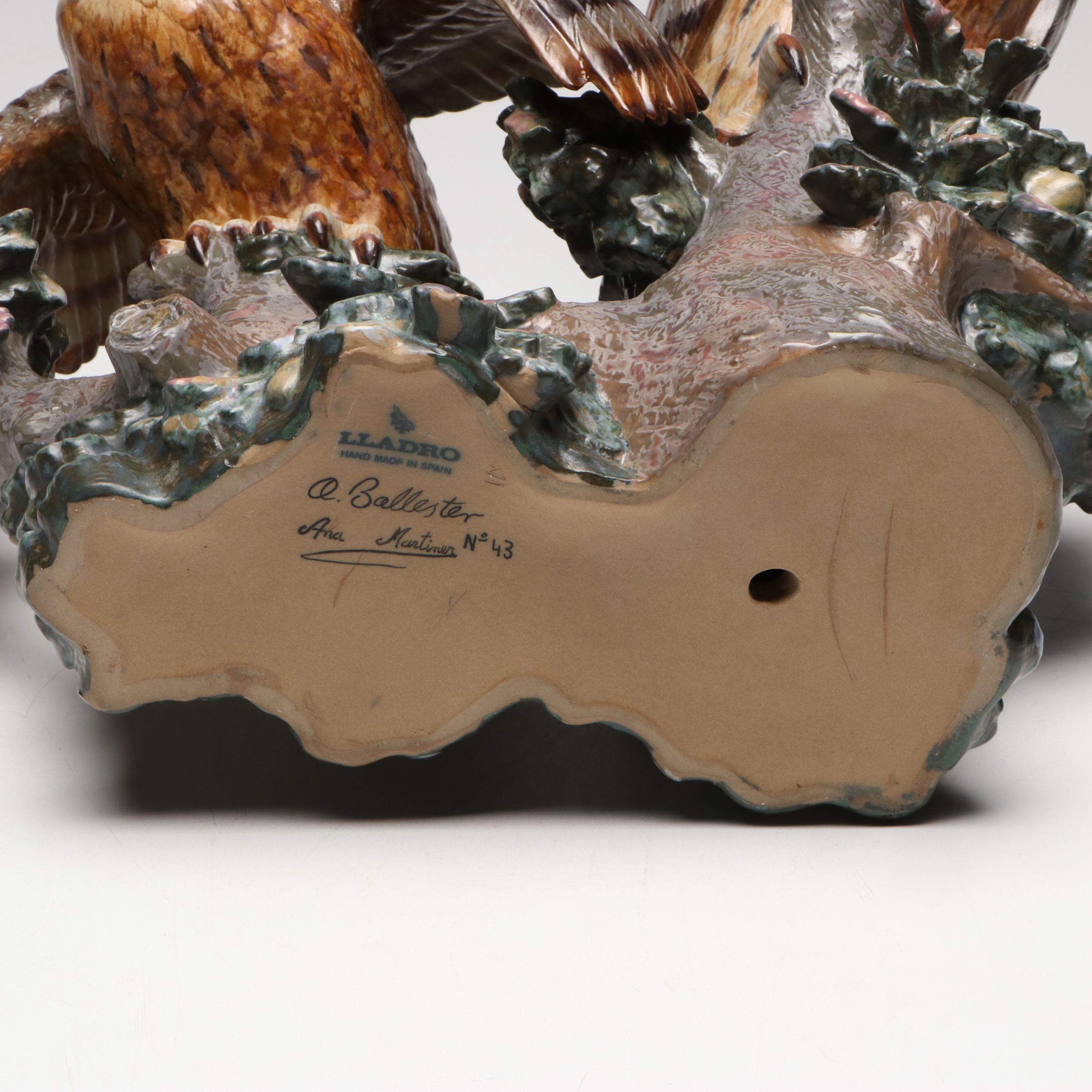 Lladró Limited Edition "Eagle Owls" Figurine Designed by Antonio Ballester