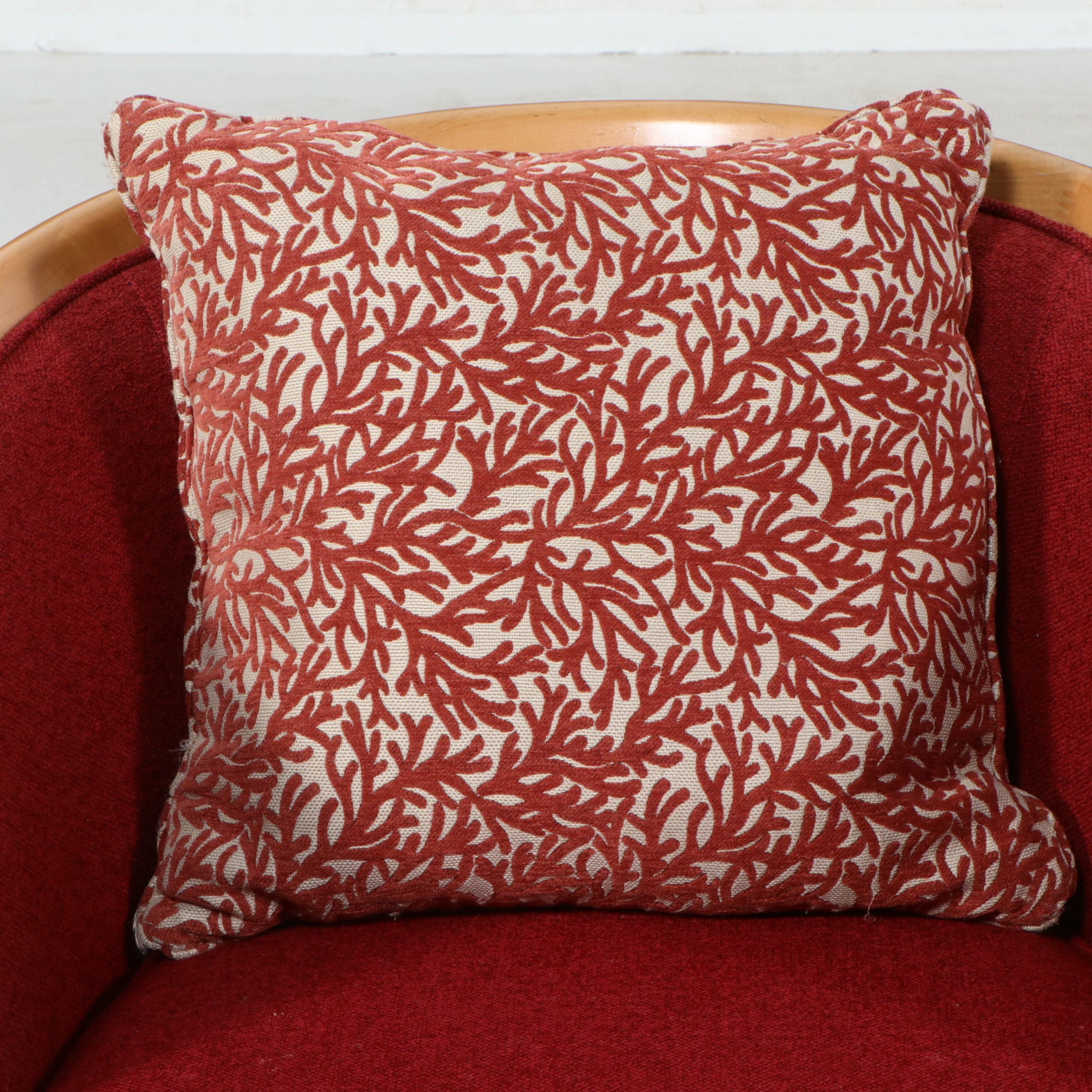 Contemporary Upholstered Barrel-Back Armchair