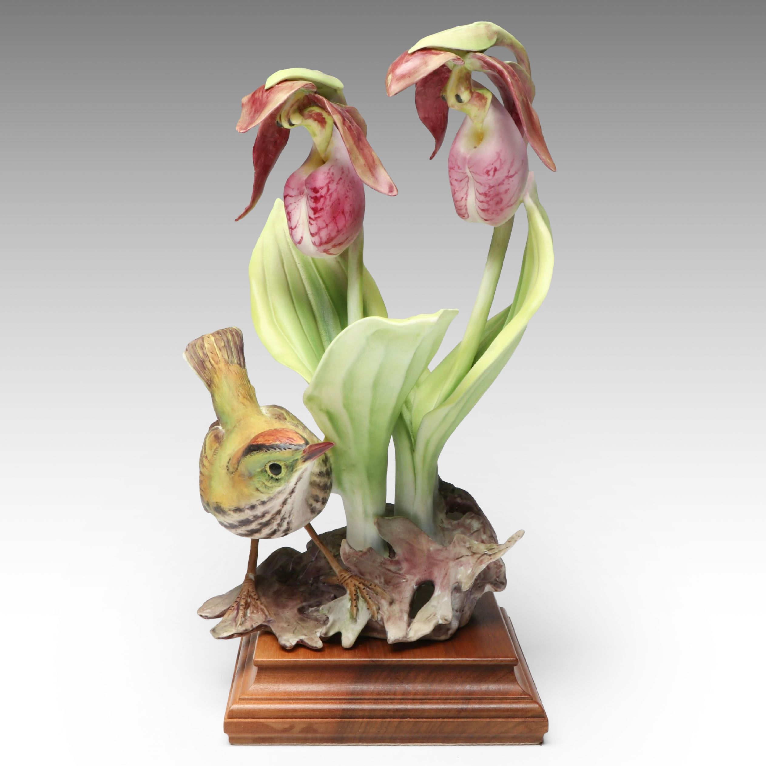 Royal Worcester "Lady's Slipper Orchid" Porcelain Figurine