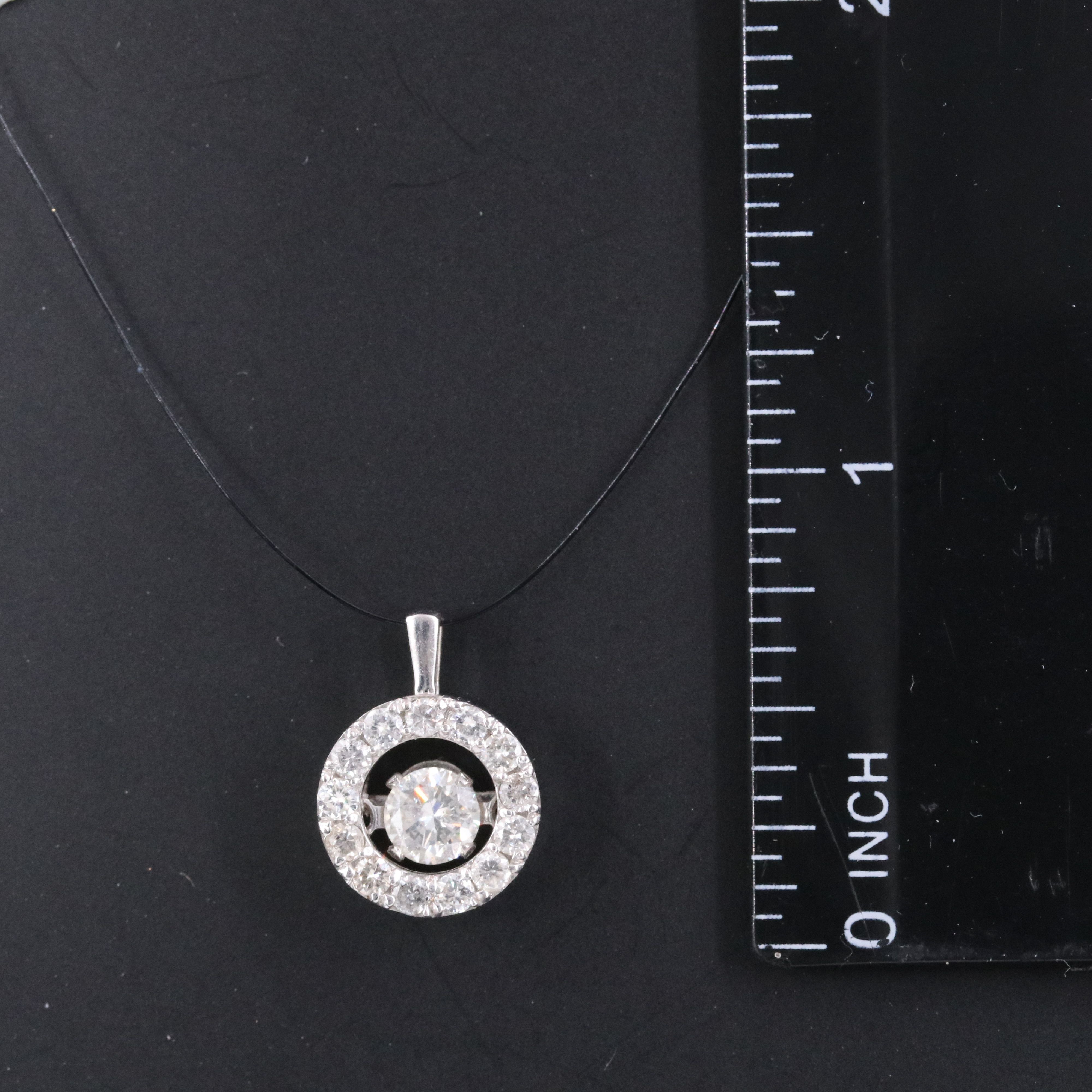 14K 1.03 CTW Diamond Circle Pendant with Trembler