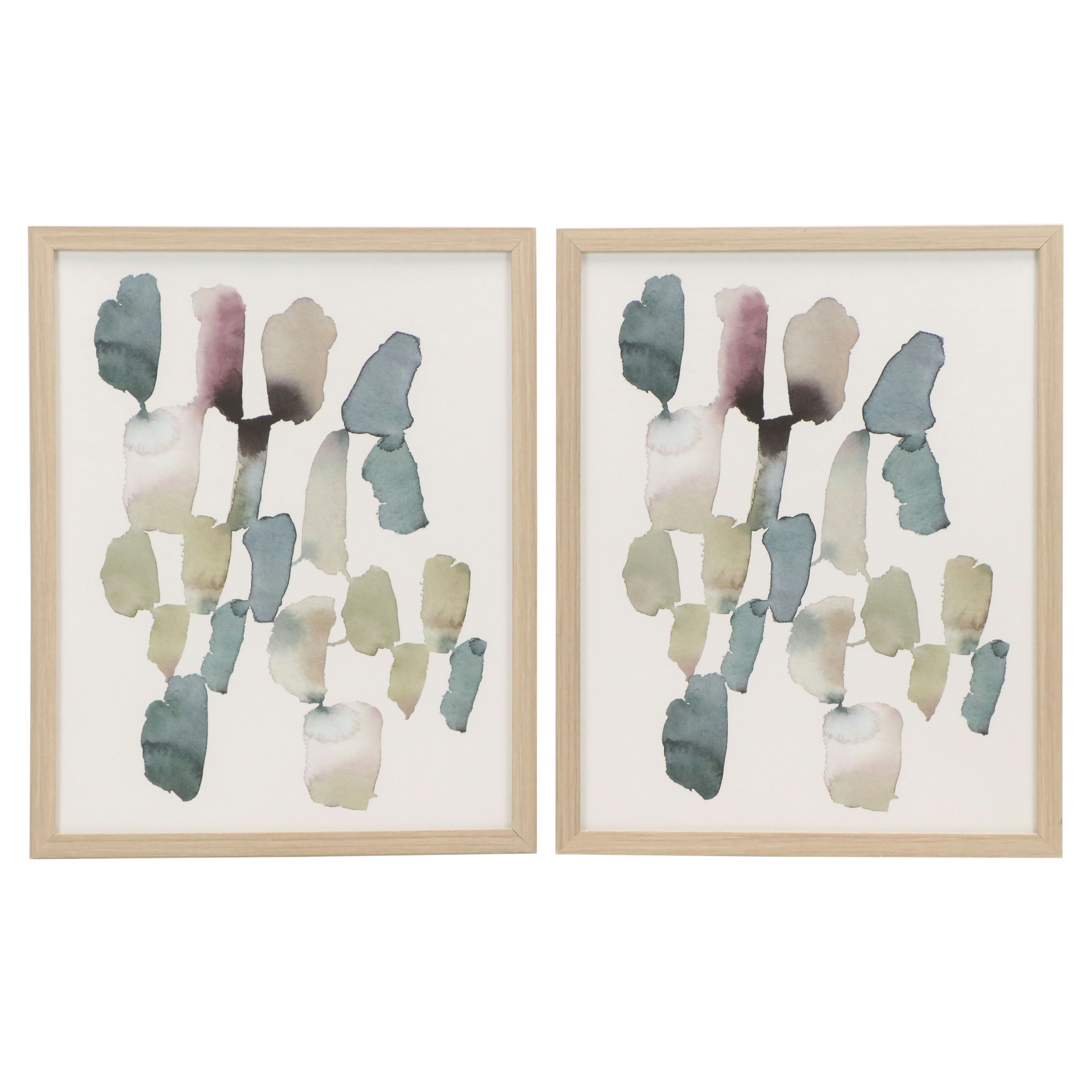 Set of Abstract Minimalist Offset Lithographs, 21st Century