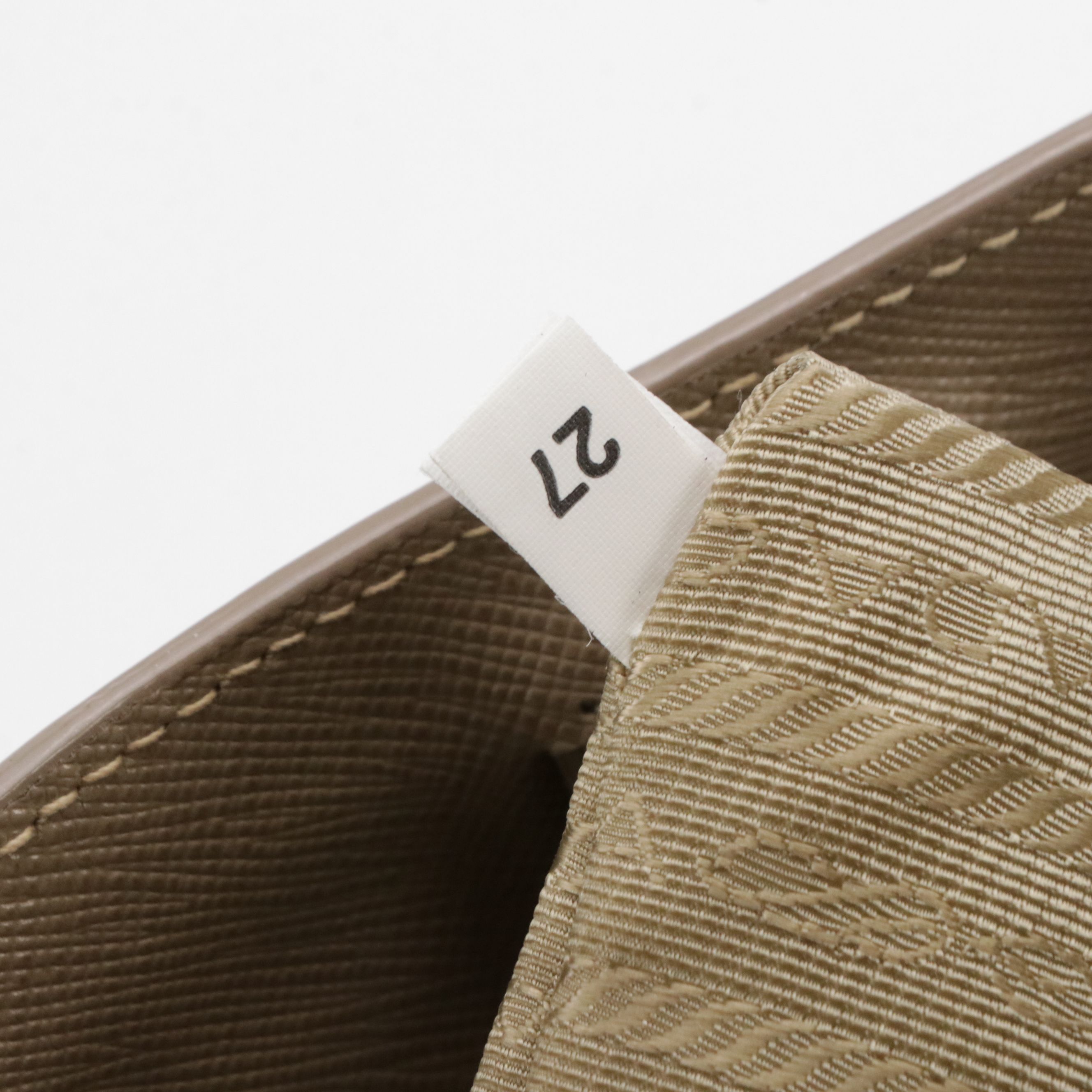 Prada Two-Way Shopping Tote Bag in Taupe Saffiano Leather