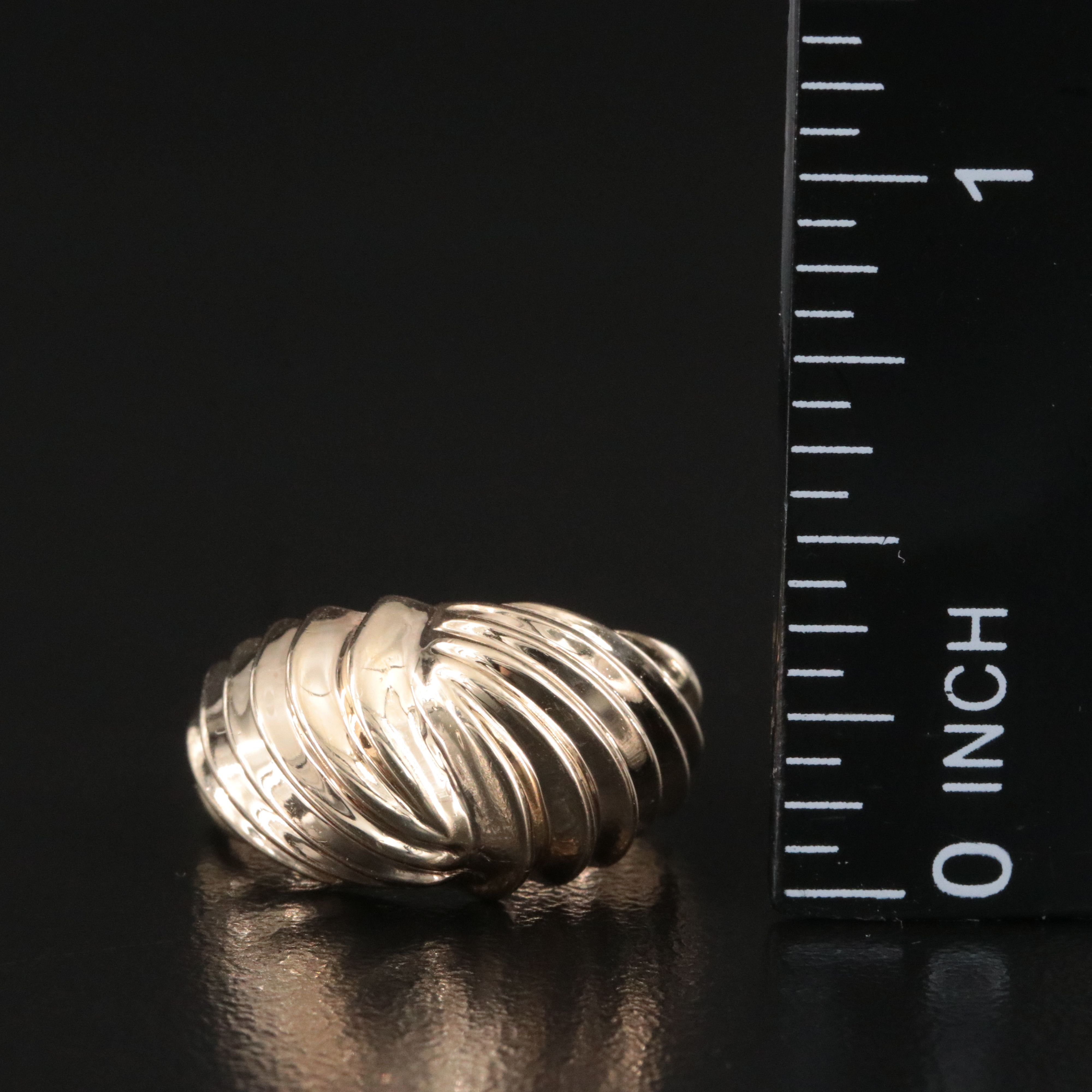 10K Fluted Dome Ring