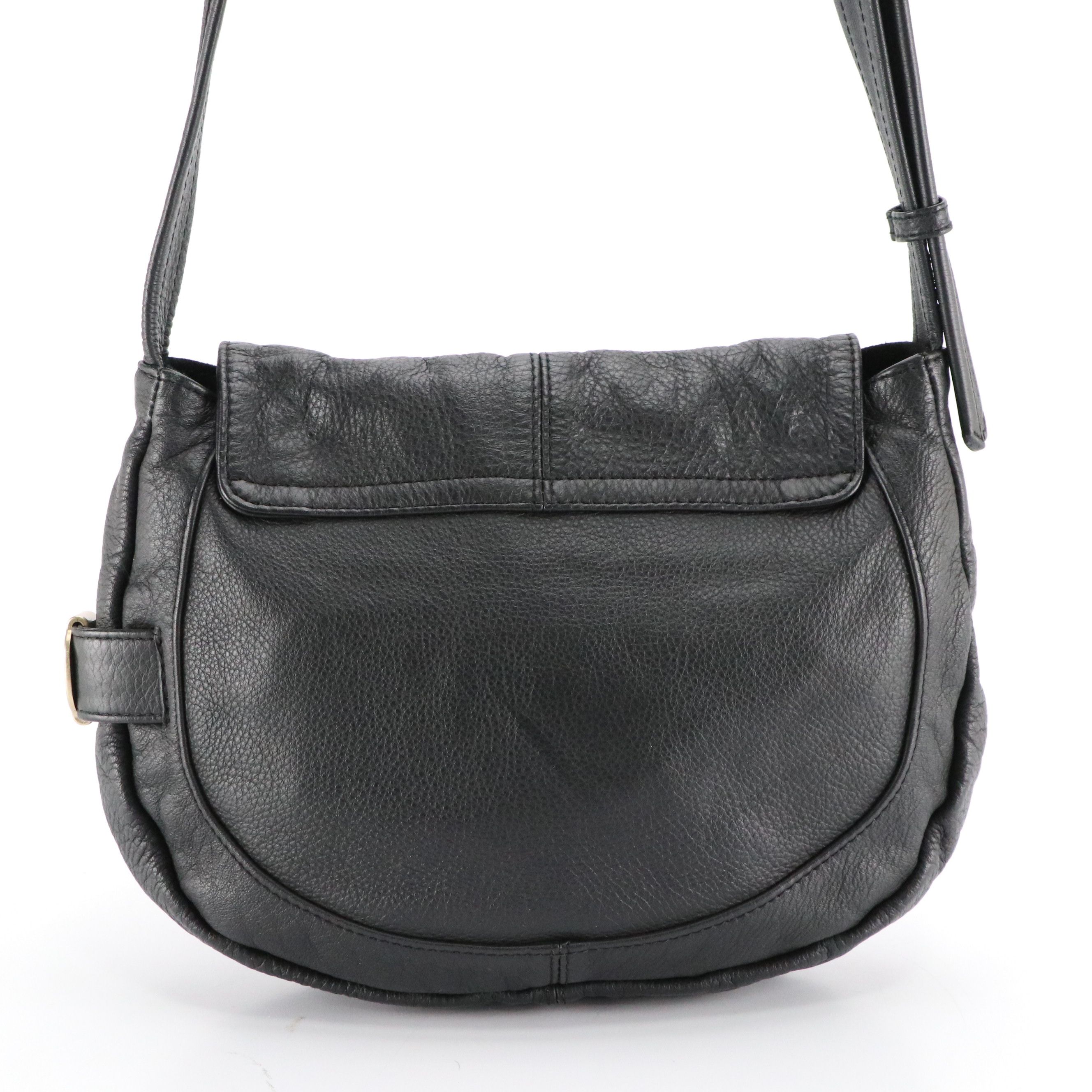 See by Chloé Ribbon Zip Crossbody Bag in Black Grained Calfskin Leather
