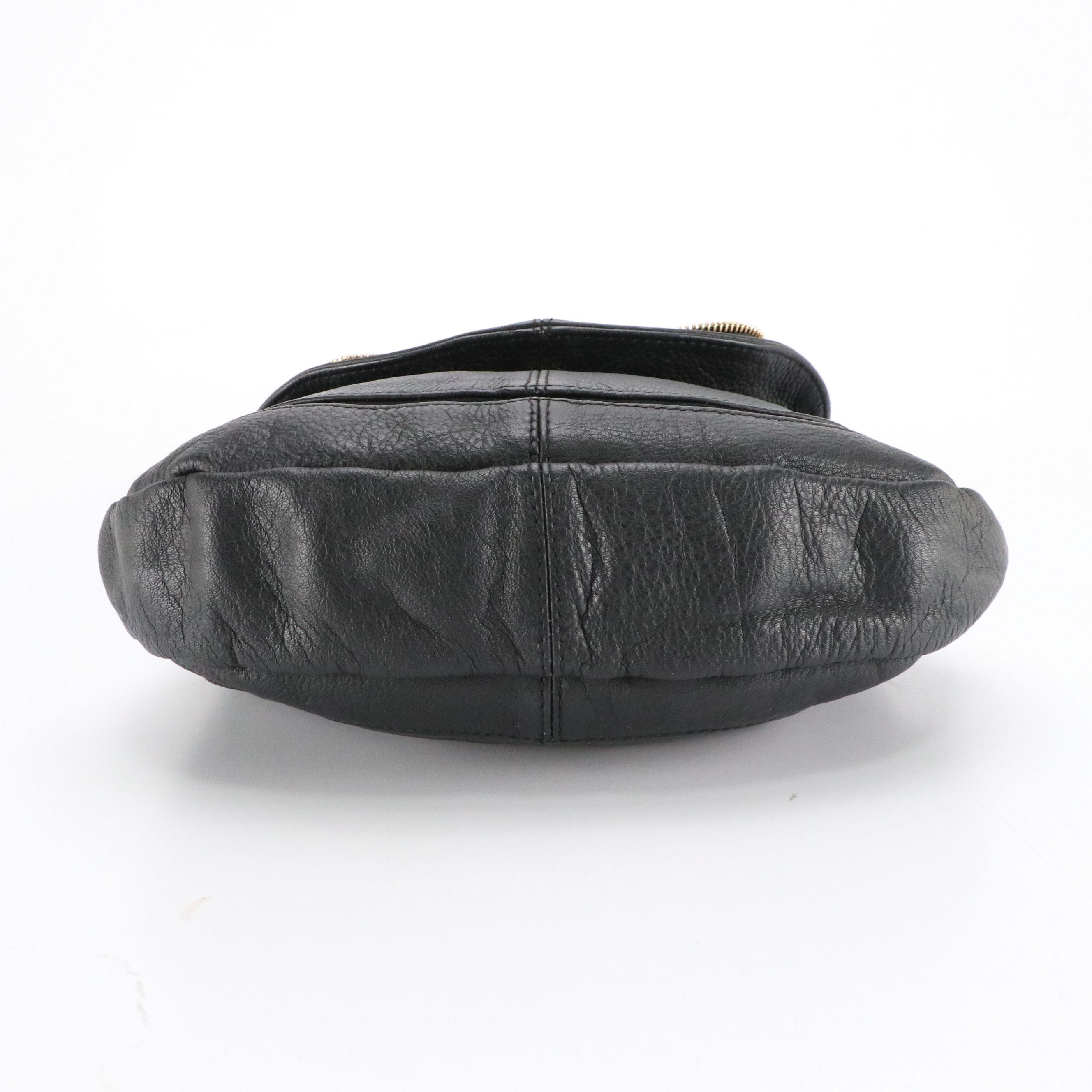 See by Chloé Ribbon Zip Crossbody Bag in Black Grained Calfskin Leather