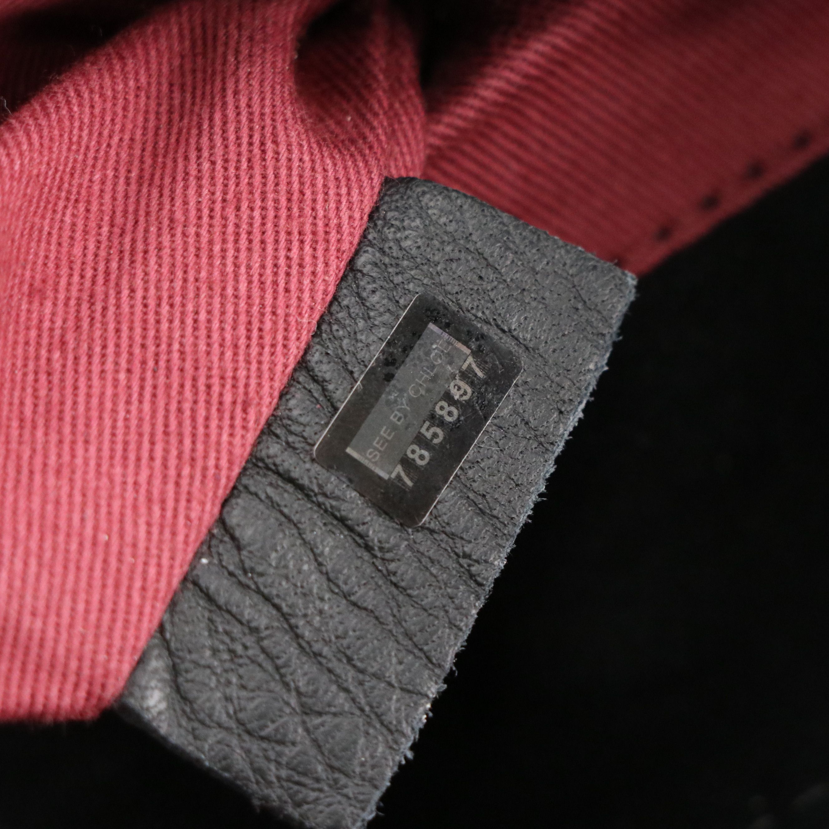 See by Chloé Ribbon Zip Crossbody Bag in Black Grained Calfskin Leather