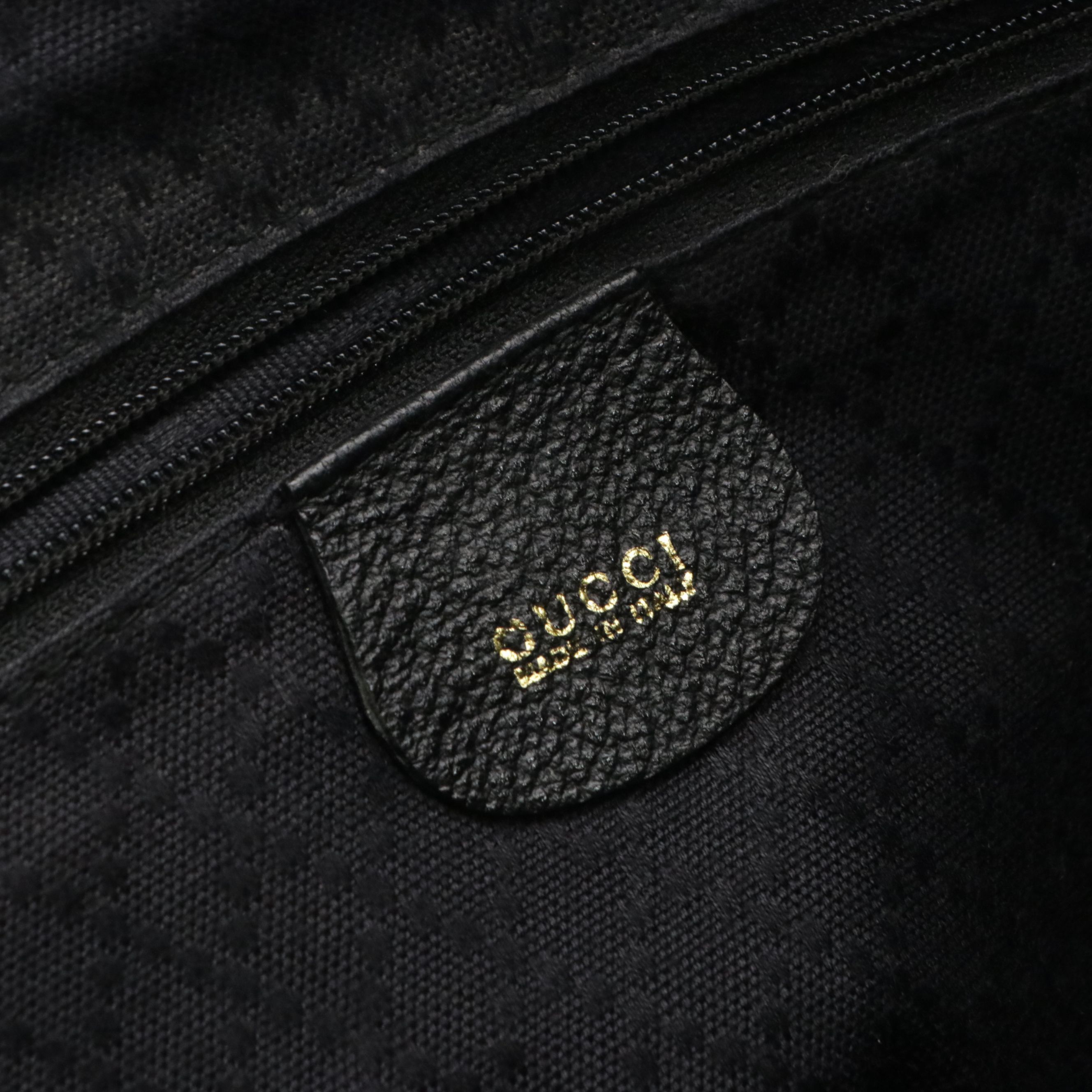Gucci Small Domed Bamboo Handle Two-Way Bag in Black Suede and Cinghiale Leather