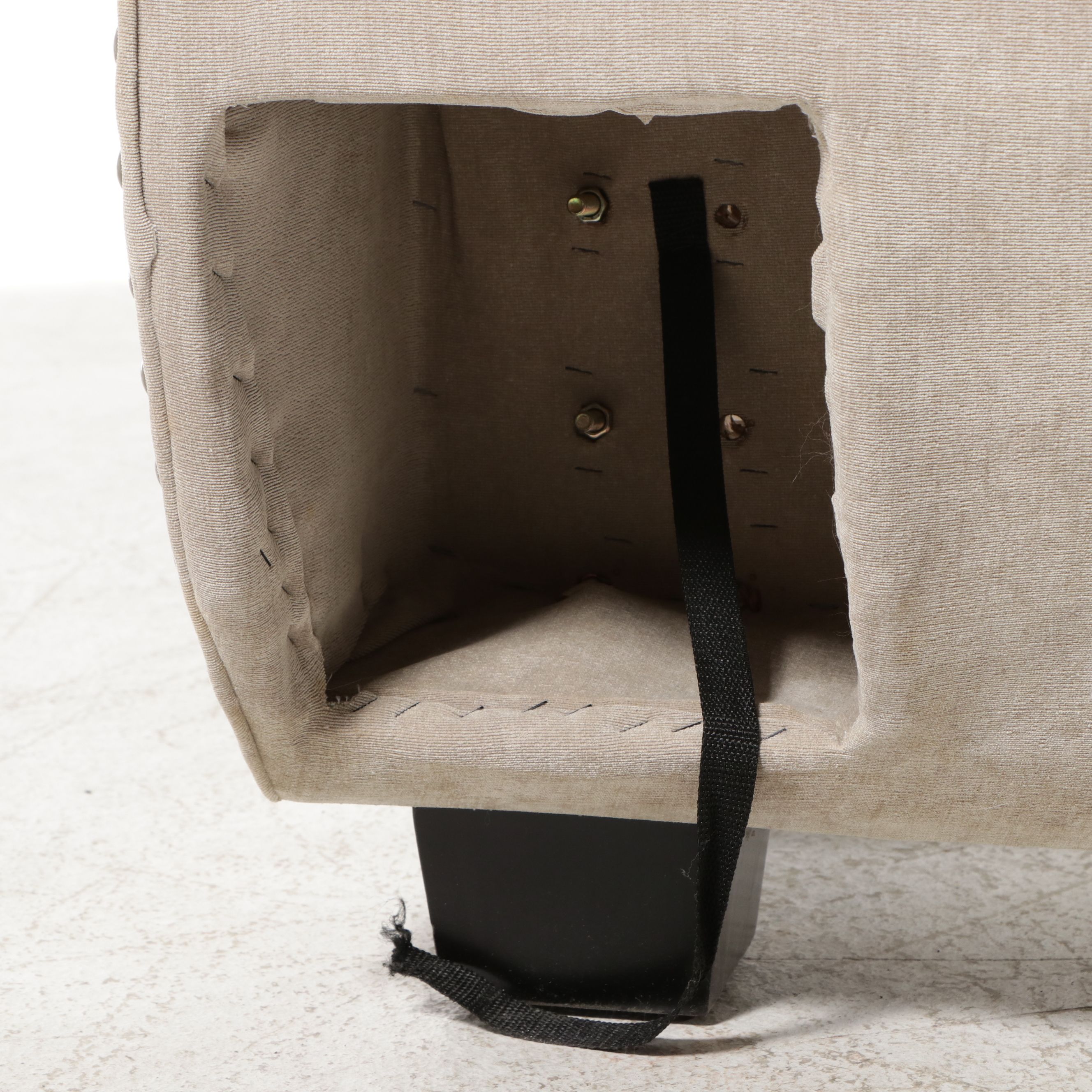 Contemporary Hollywood Regency Style Tufted Velvet King Sleigh Bed