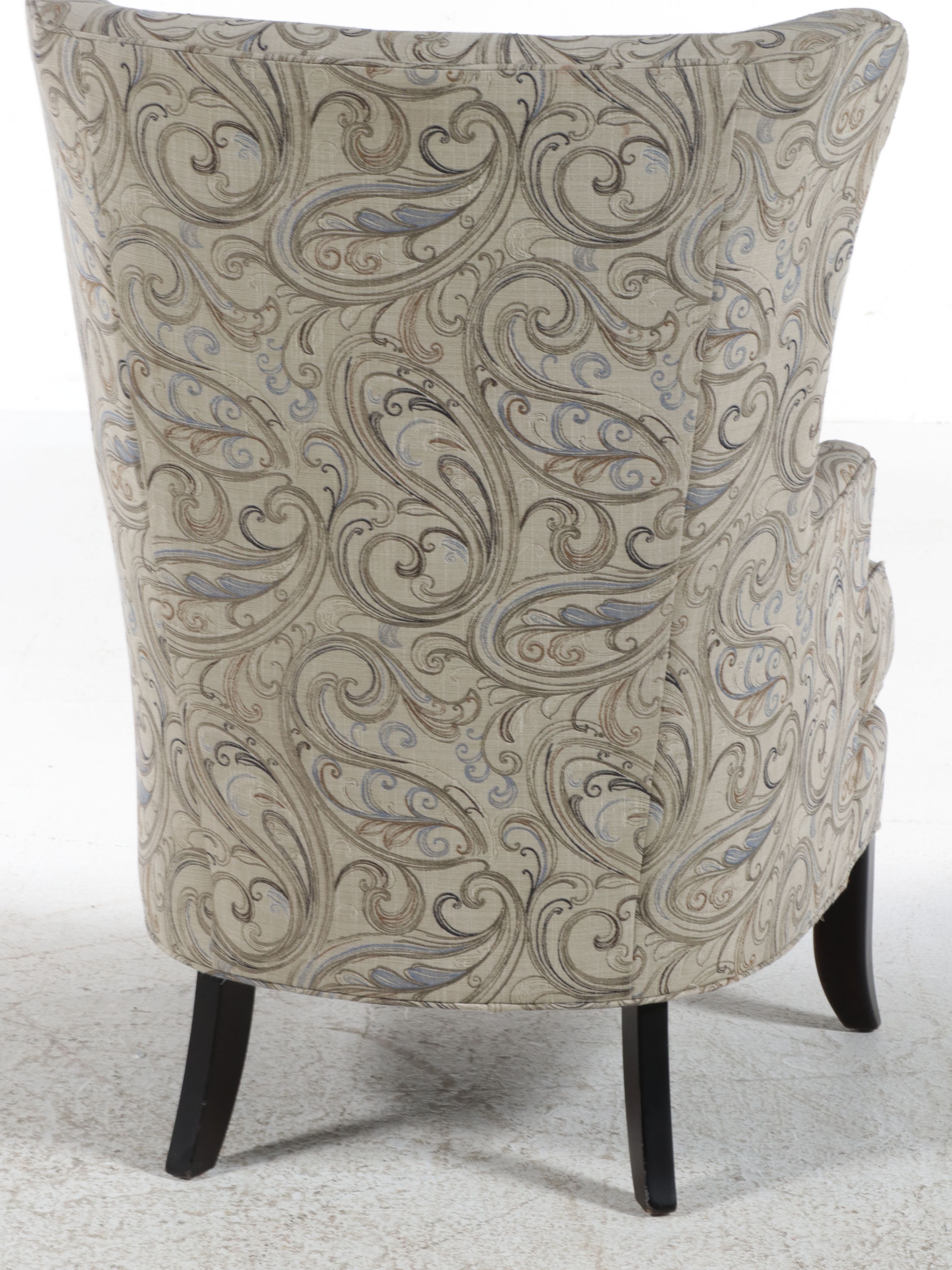 Fairfield Chair Co. Hollywood Regency Style Paisley Upholstered Armchair