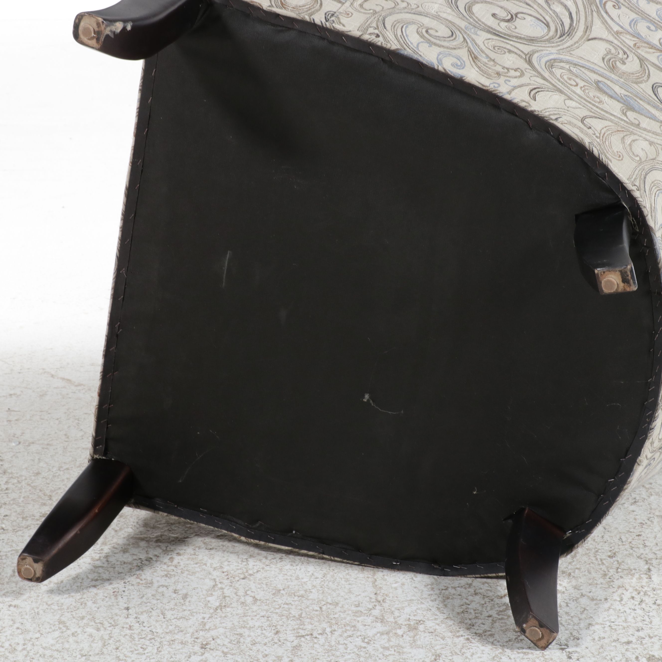 Fairfield Chair Co. Hollywood Regency Style Paisley Upholstered Armchair