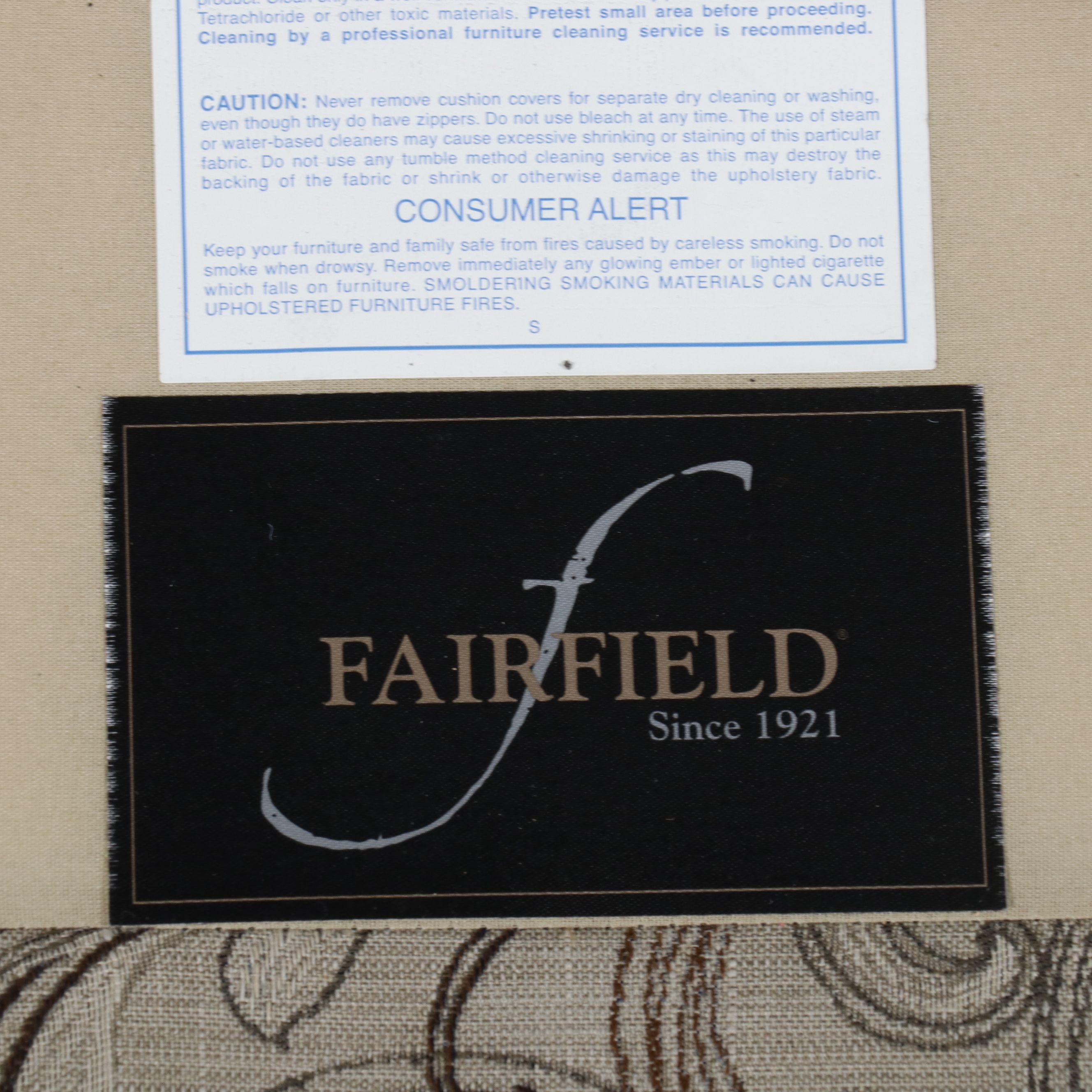 Fairfield Chair Co. Hollywood Regency Style Paisley Upholstered Armchair