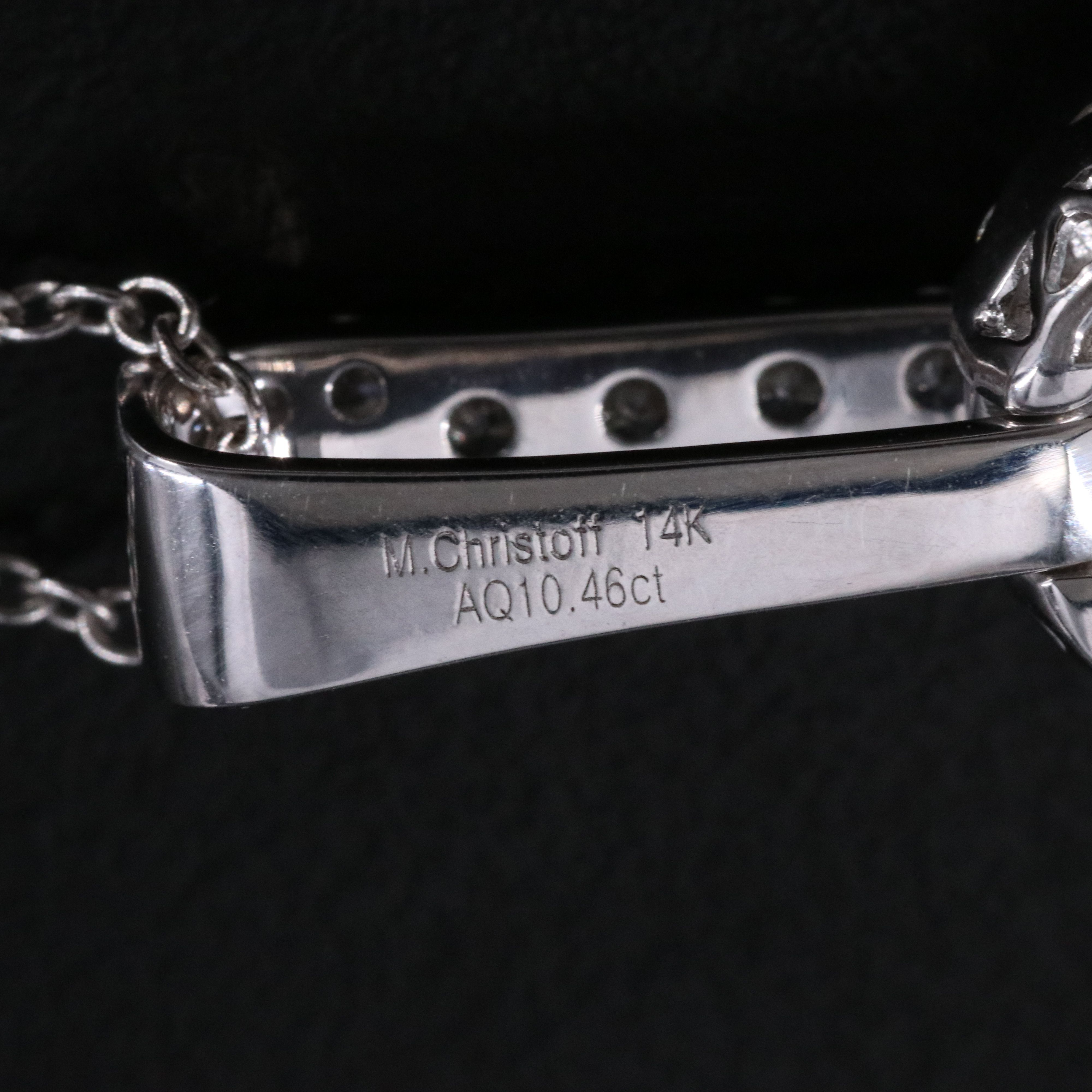 Michael Christoff 14K 10.46 CT Aquamarine and 1.53 CTW Diamond Pendant Necklace