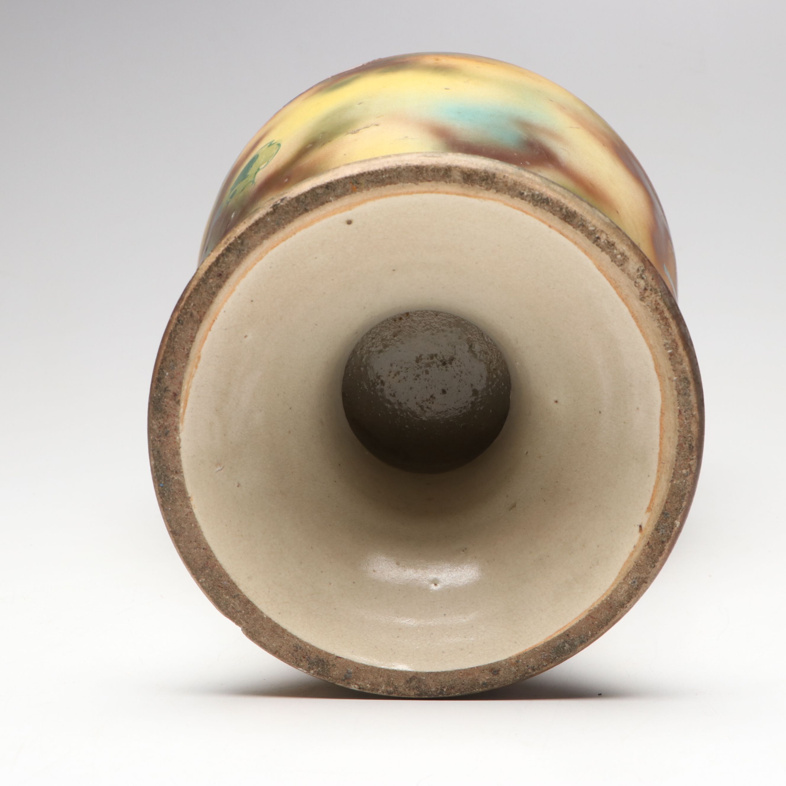 Hand-Painted Gilt Ceramic Amphora Vase