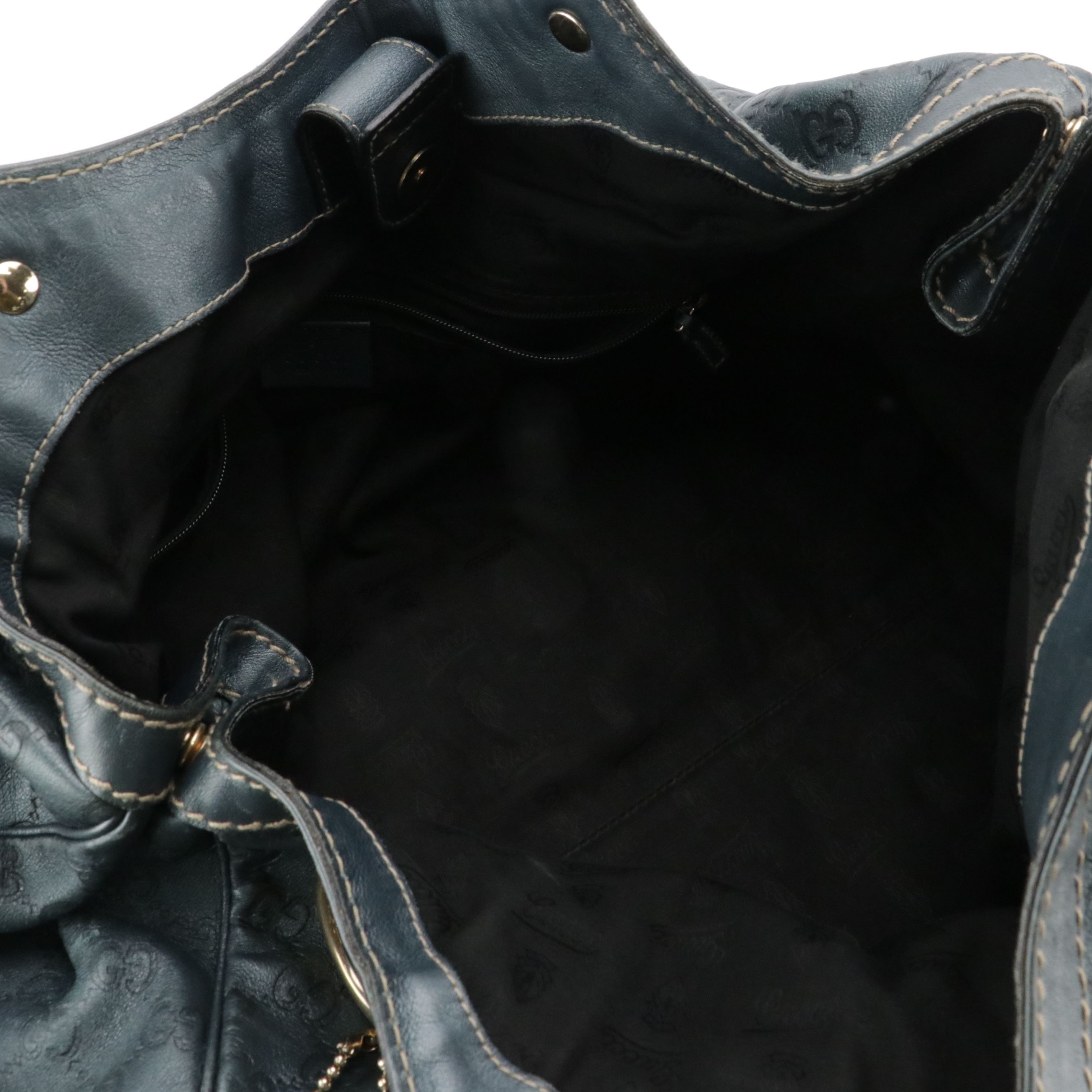 Gucci Large Sukey Hobo Shoulder Bag in Metallic Blue Guccissima Leather