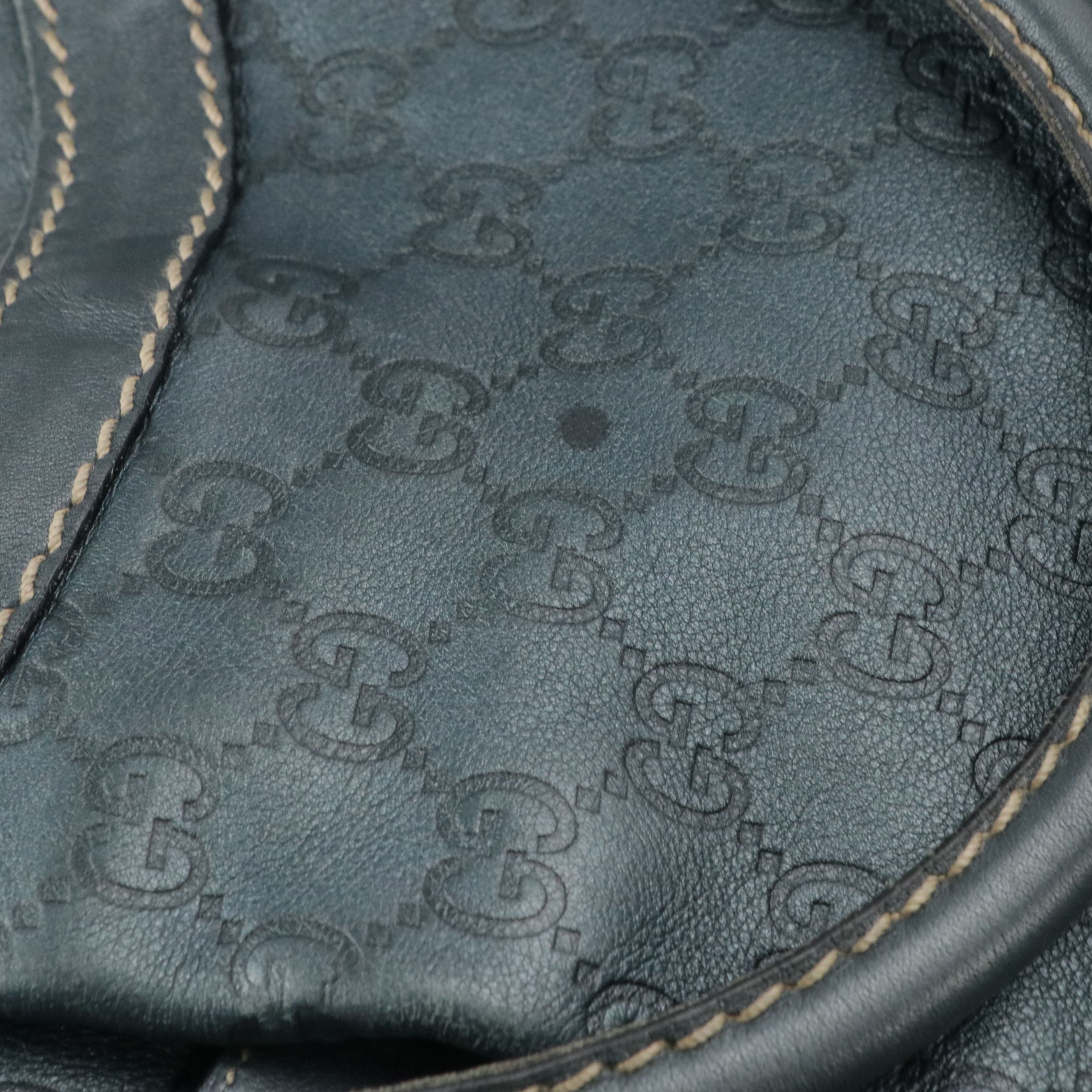 Gucci Large Sukey Hobo Shoulder Bag in Metallic Blue Guccissima Leather