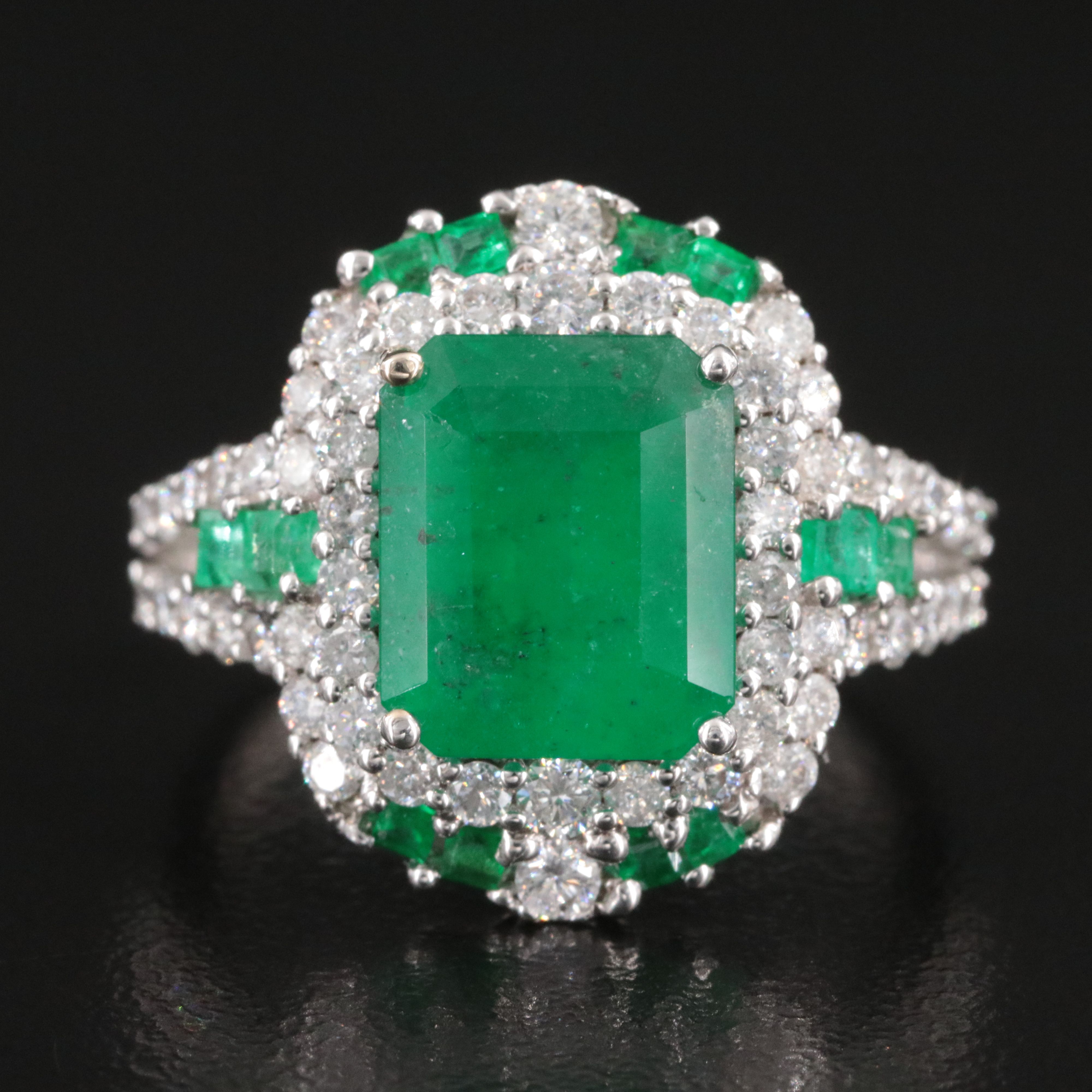 Michael Christoff 18K 3.47 CTW Emerald and Diamond Ring