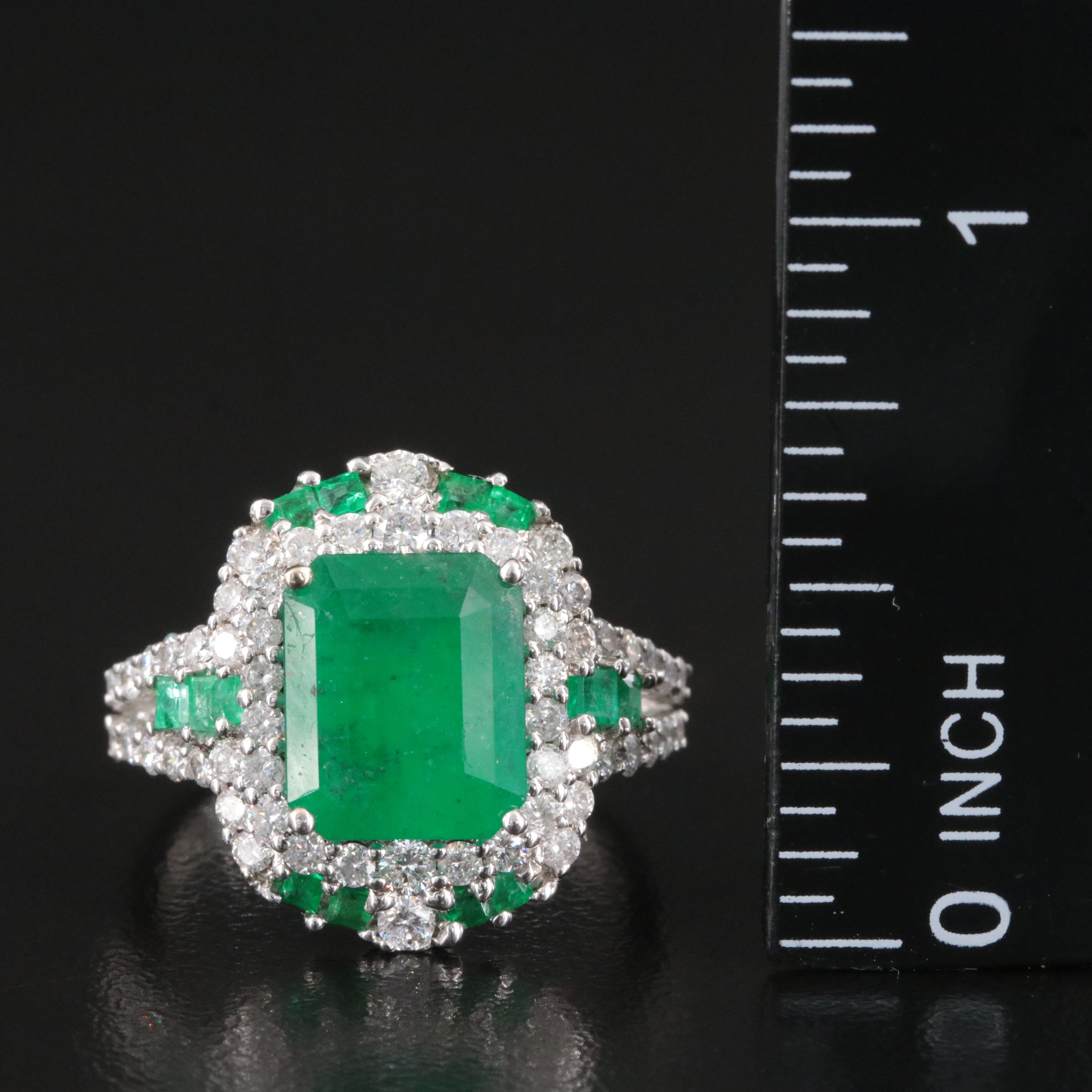 Michael Christoff 18K 3.47 CTW Emerald and Diamond Ring