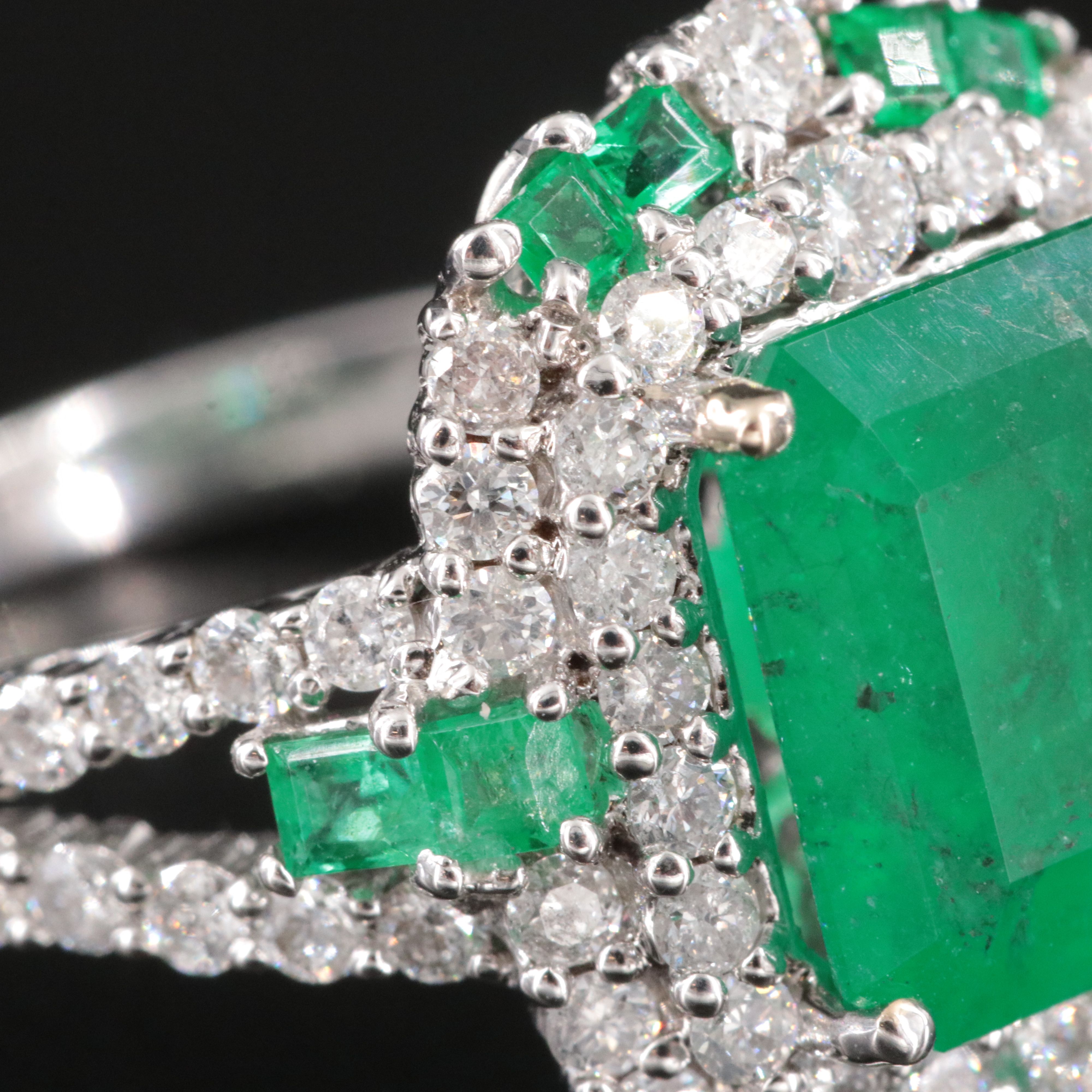 Michael Christoff 18K 3.47 CTW Emerald and Diamond Ring