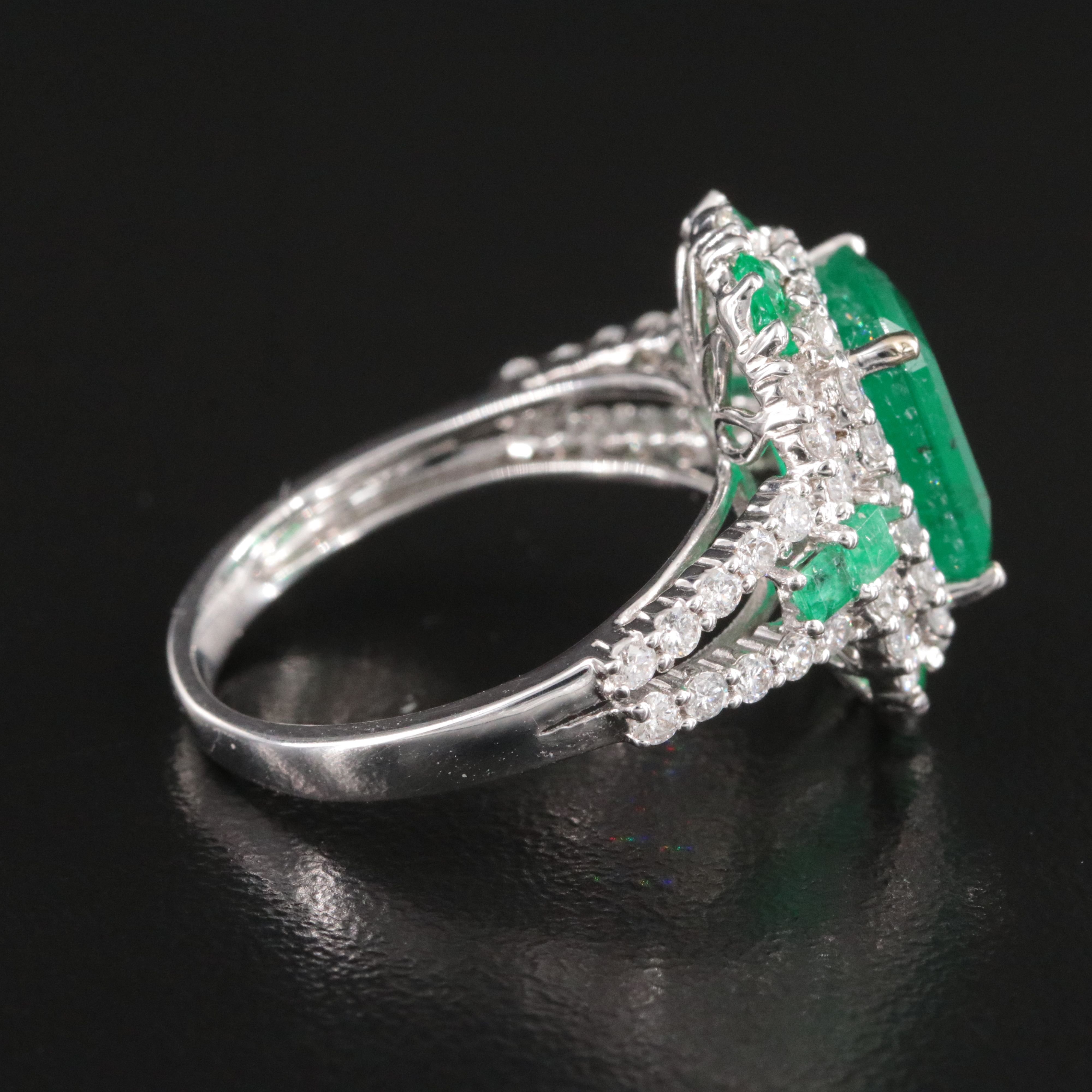 Michael Christoff 18K 3.47 CTW Emerald and Diamond Ring