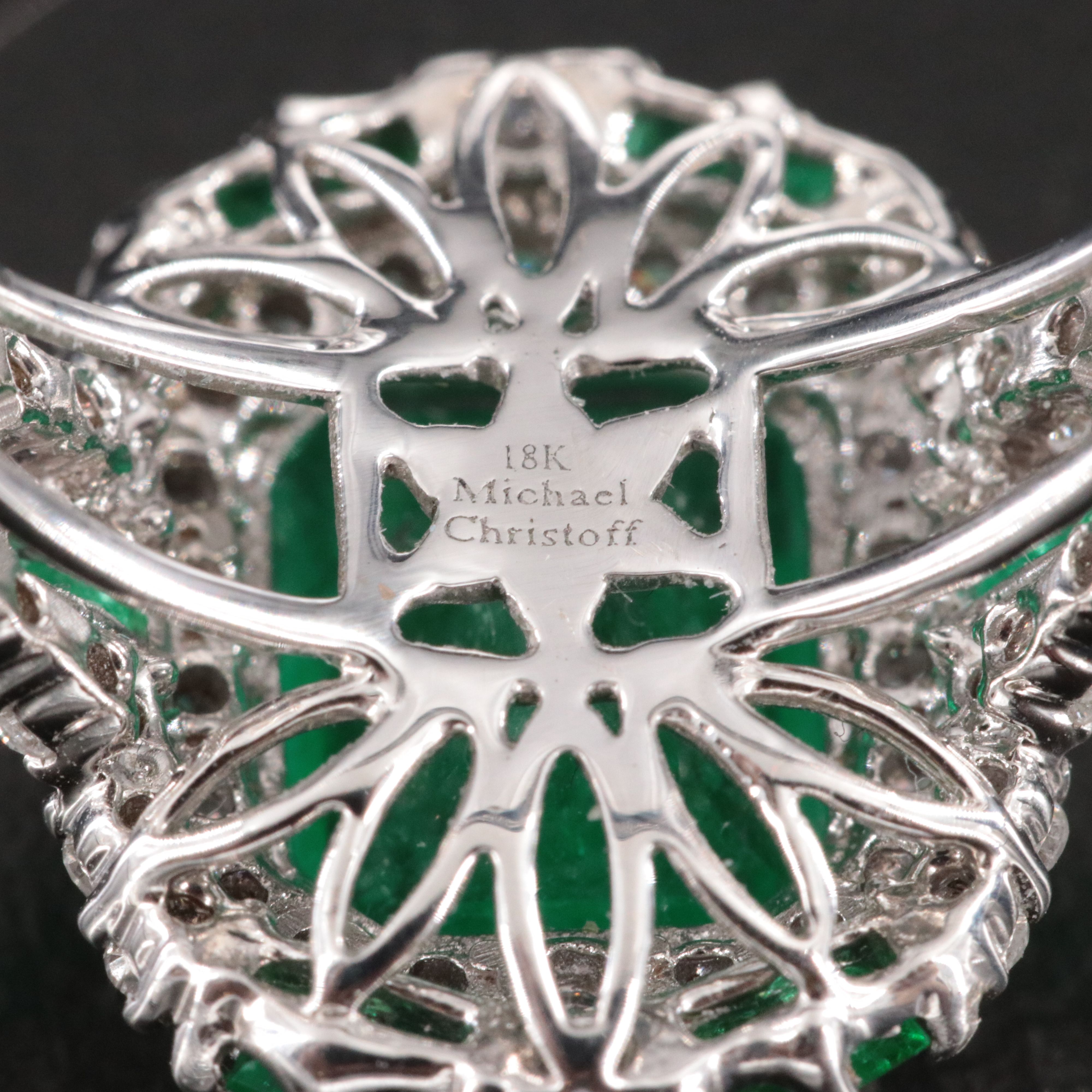 Michael Christoff 18K 3.47 CTW Emerald and Diamond Ring