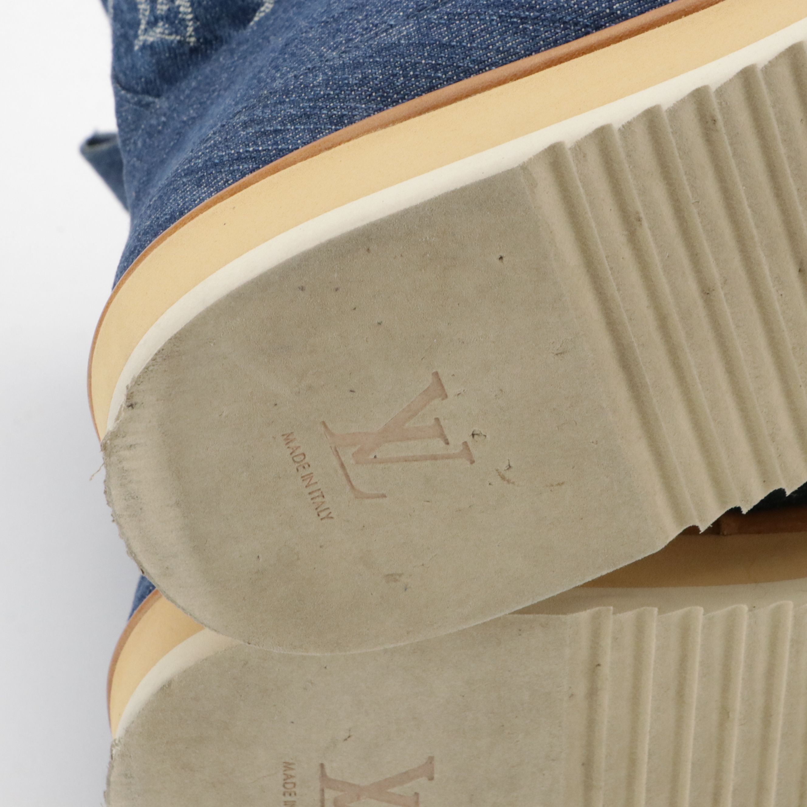 Men's Louis Vuitton x Nigo Cosy Boots in Shearling-Lined Monogram Denim
