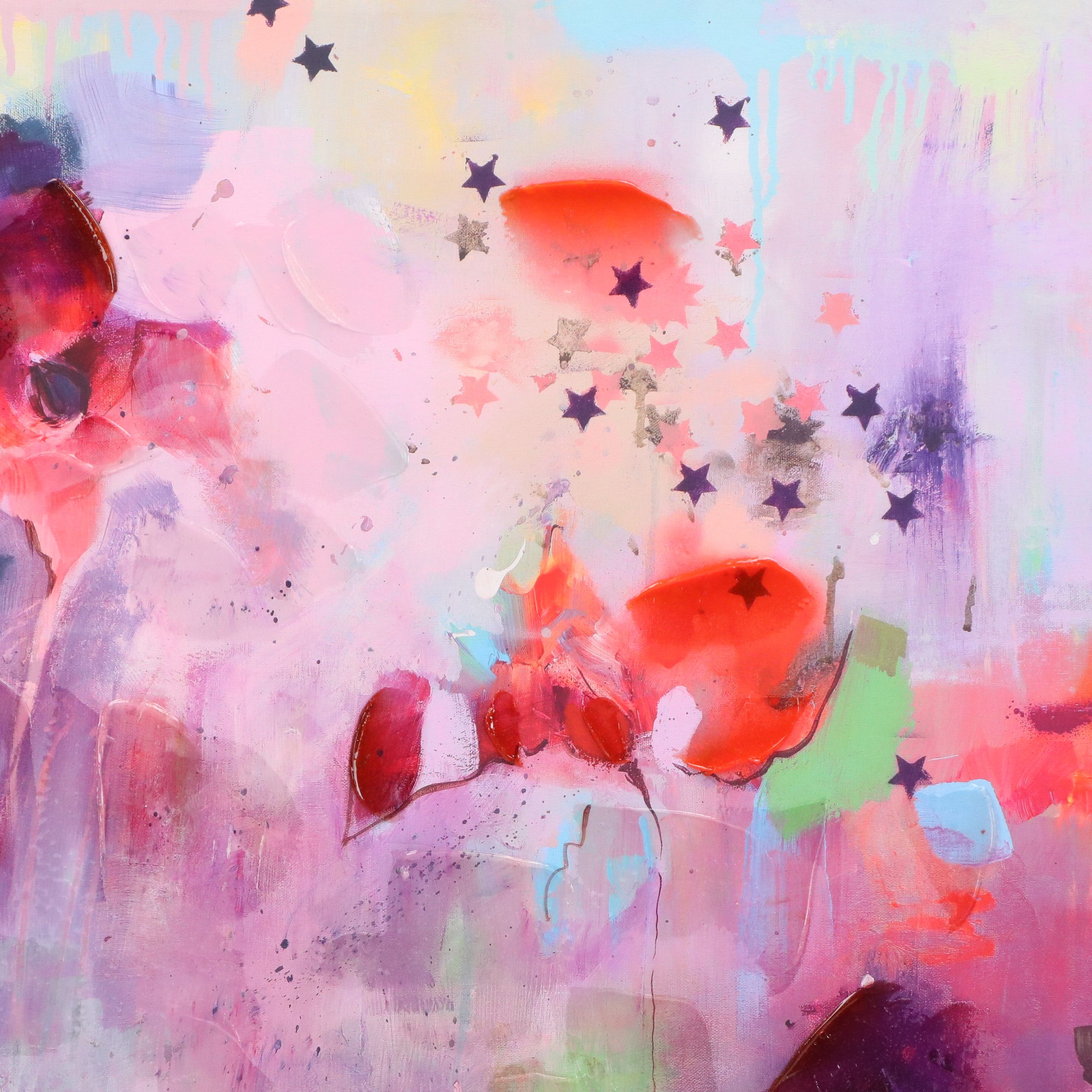 After Michaela Nessim Embellished Gicleé on Canvas "Take Back the Stars"