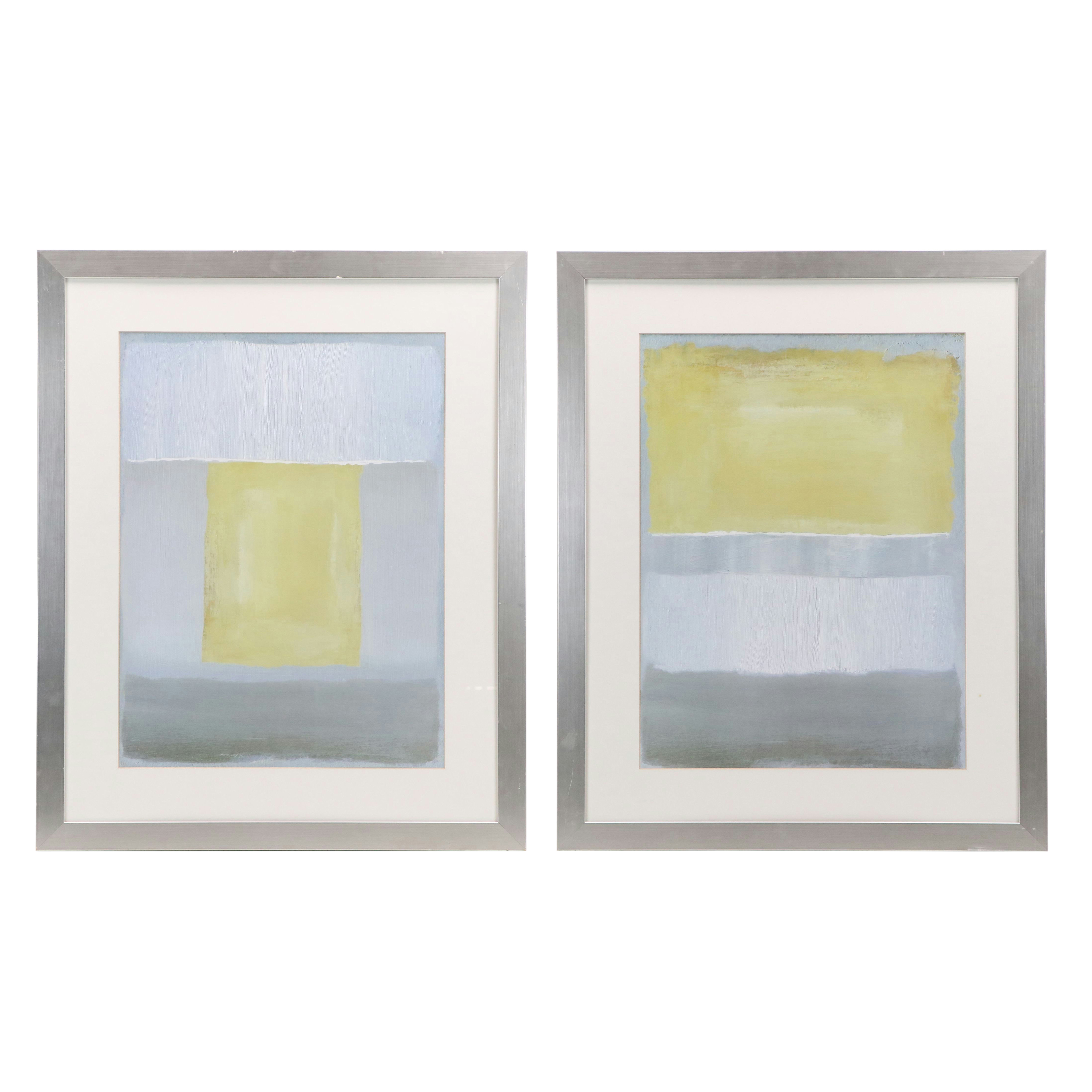 After Carolyn Gold Offset Lithographs "Half Light I and II," 21st Century
