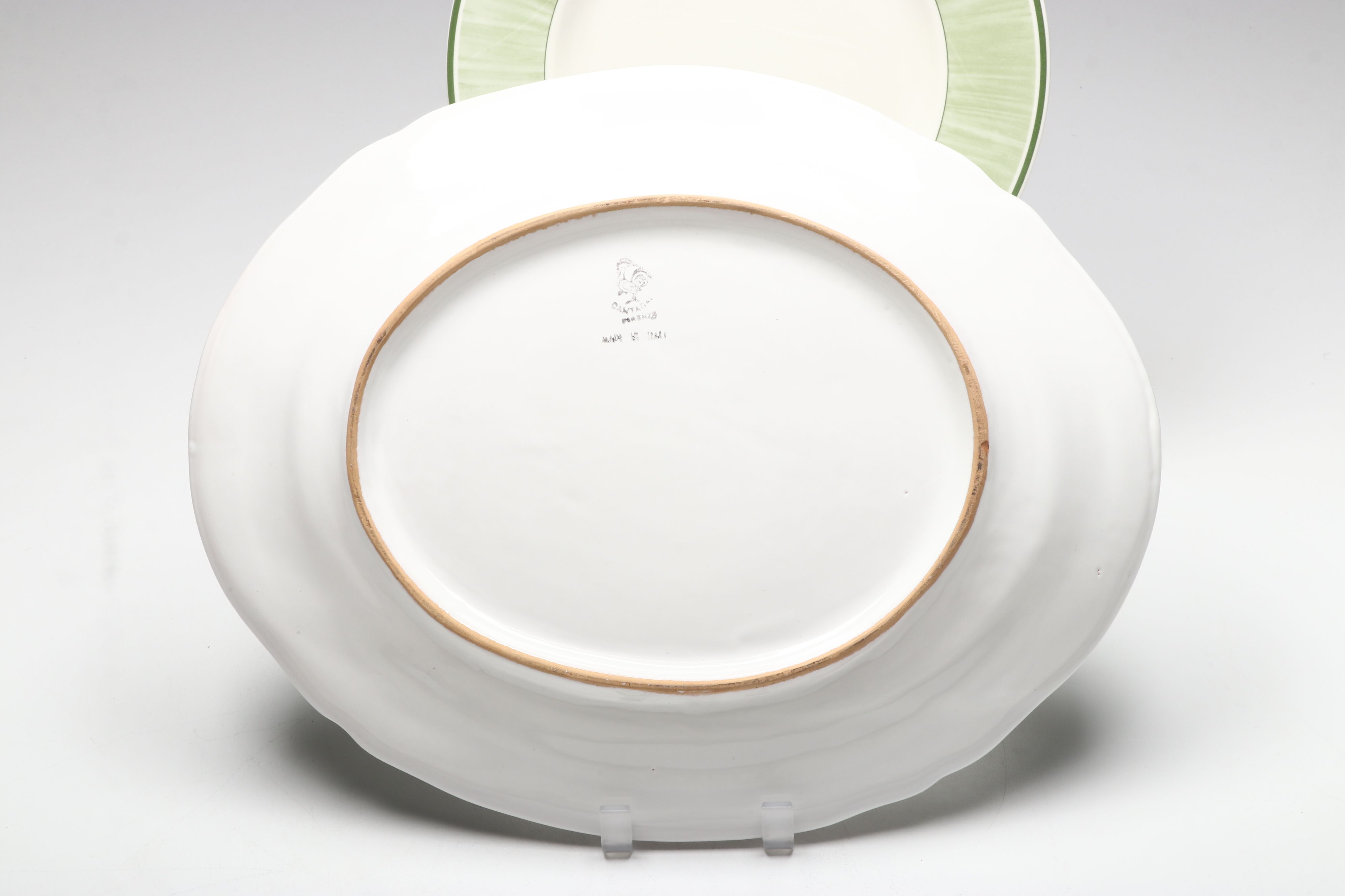 Cantagalli Faience Tureen and Platter with Villeroy & Boch "Flora" Plates