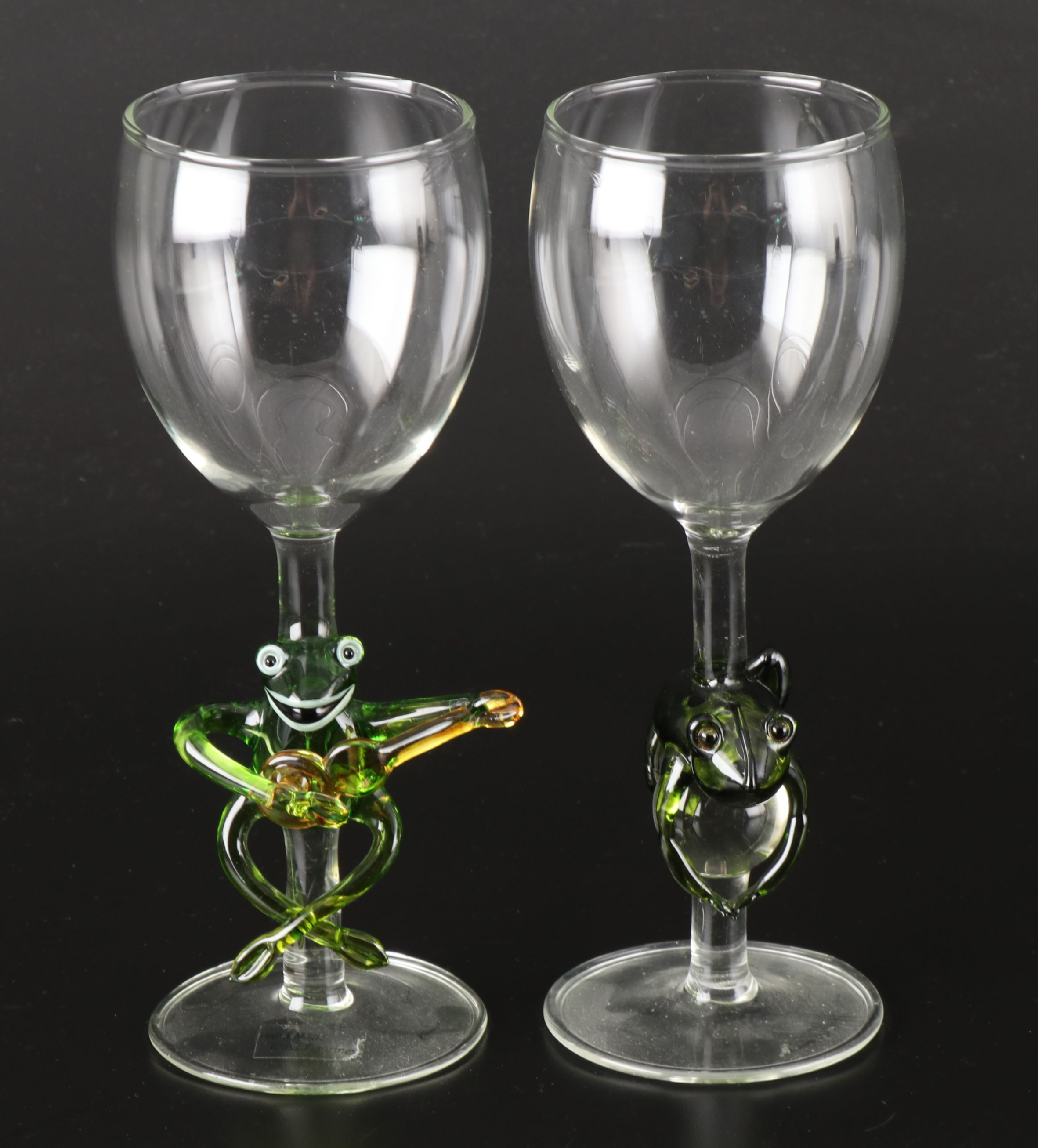 Flamingo, Fish and Other Art Glass Accented Stemware
