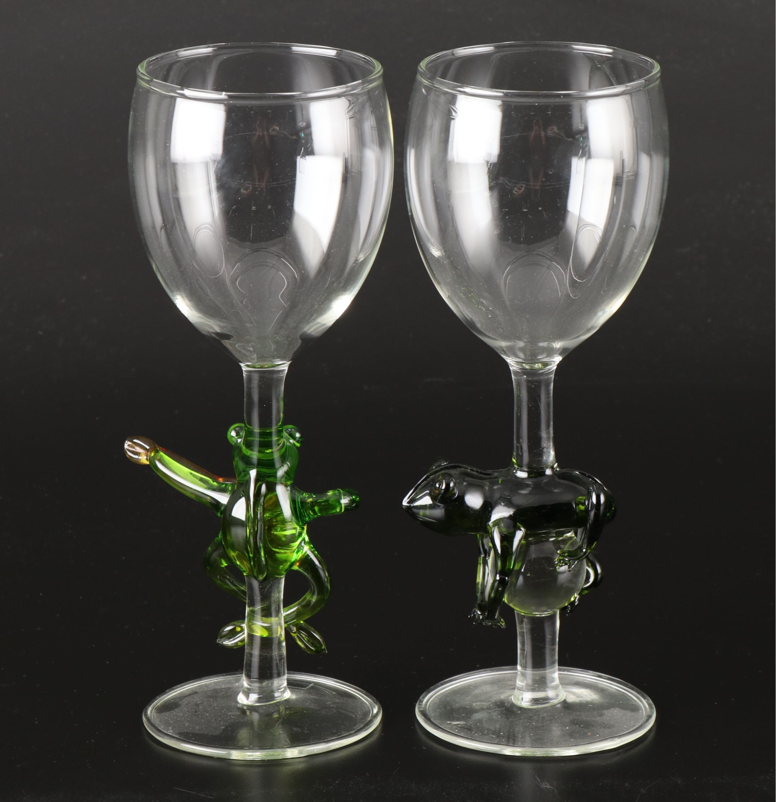 Flamingo, Fish and Other Art Glass Accented Stemware