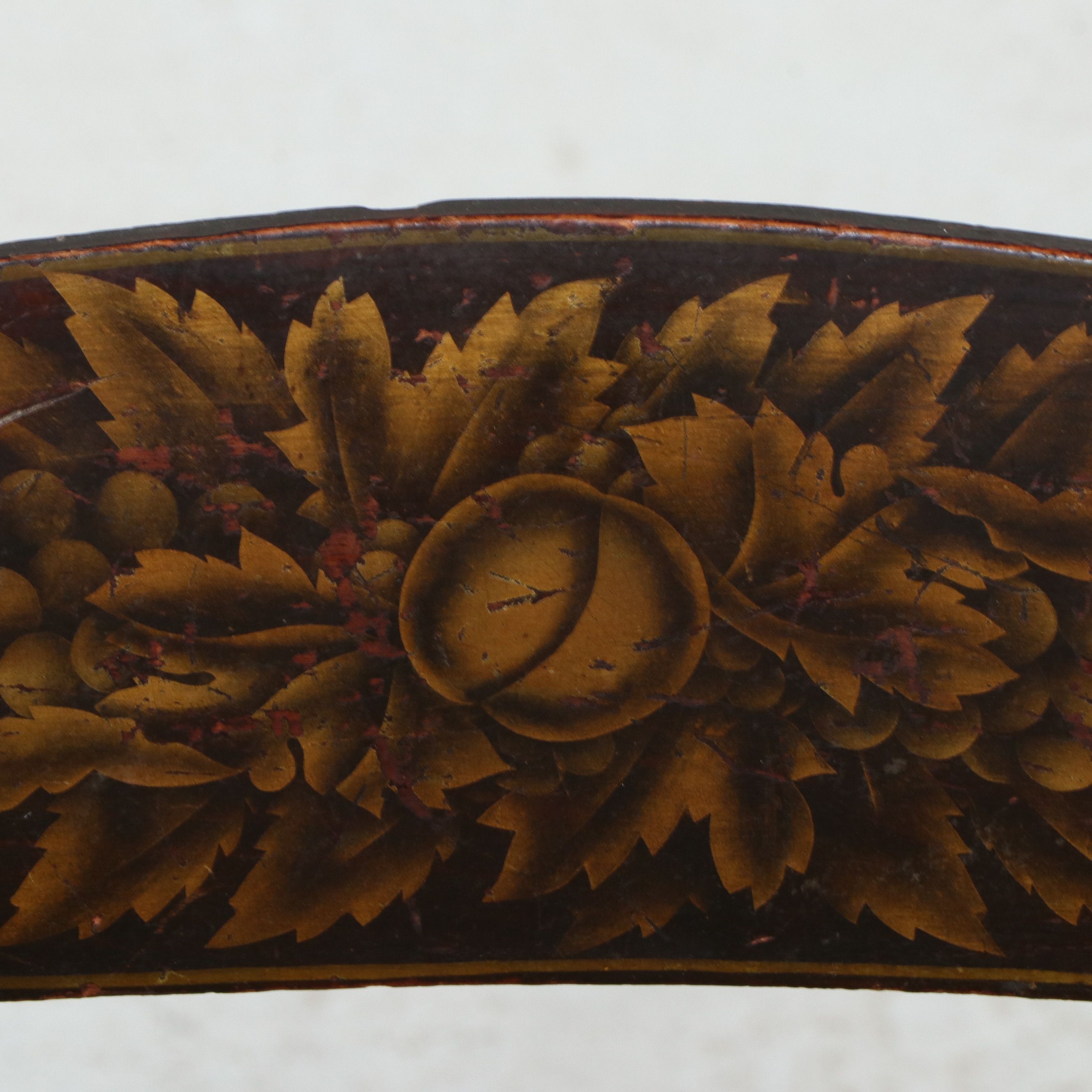 Hitchcock Style Stencil-Decorated Side Chair with Rush Seat, 19th Century