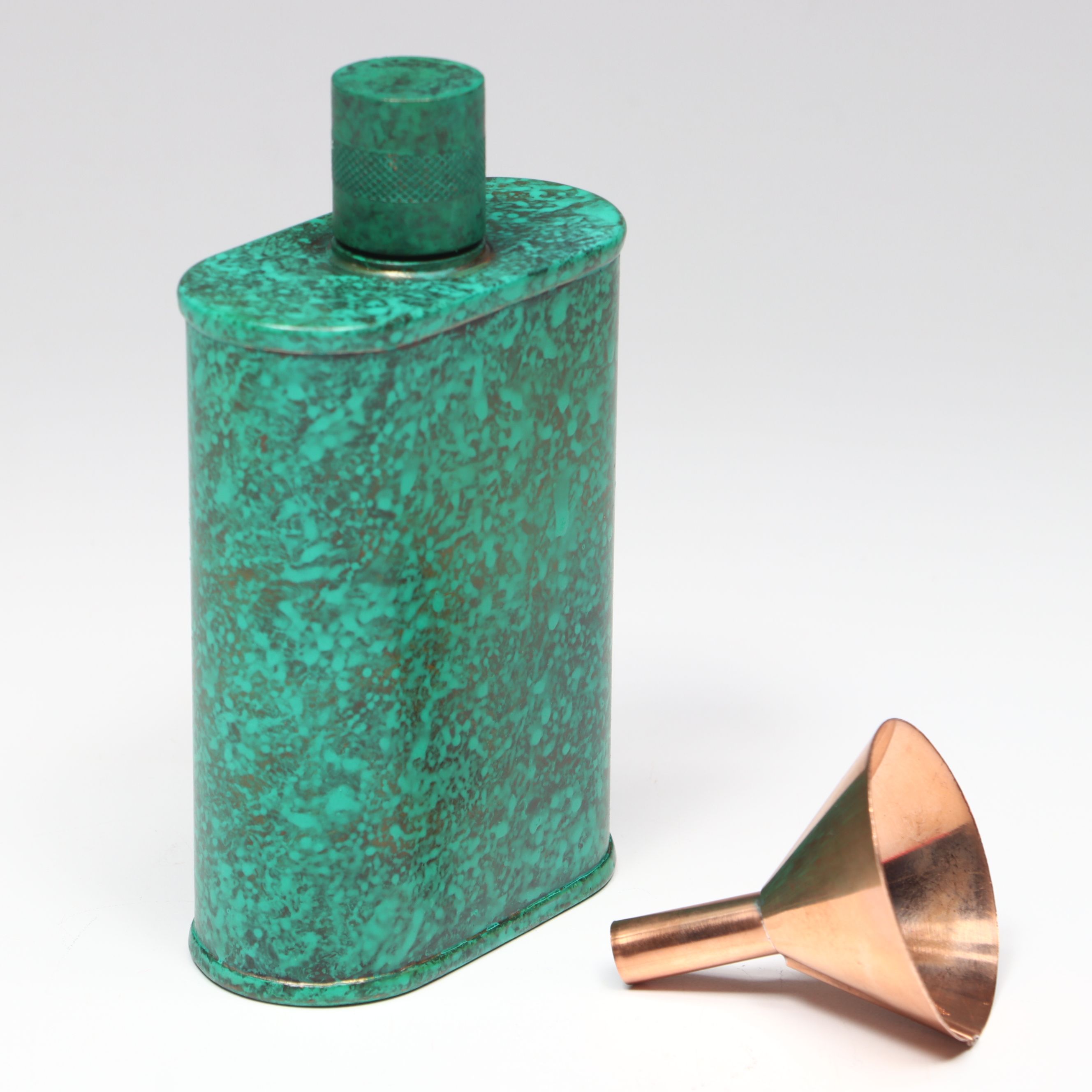Jacob Bromwell "Liberty" Oxidized Copper Flask with Copper Funnel