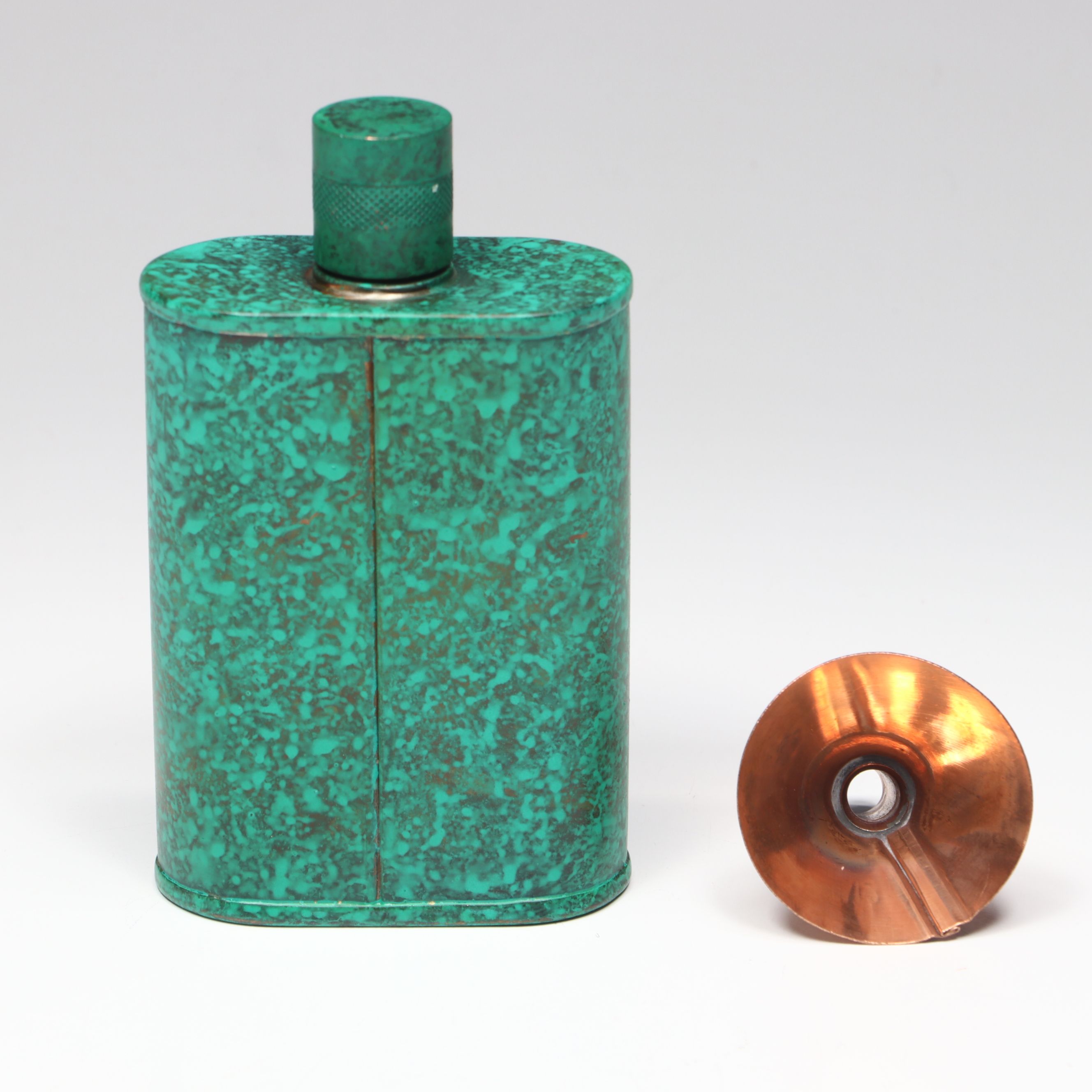 Jacob Bromwell "Liberty" Oxidized Copper Flask with Copper Funnel