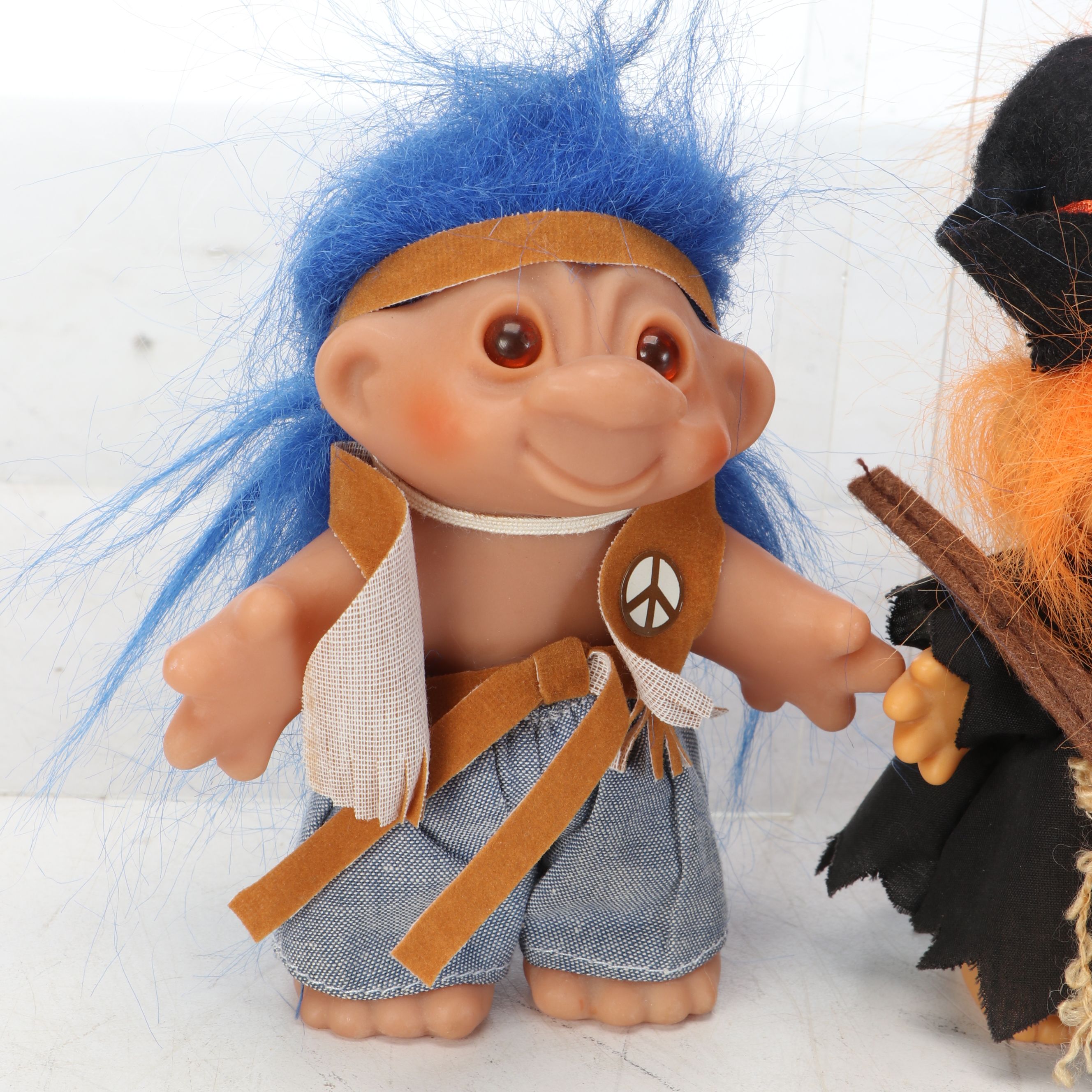 Russ Berrie "Bengals" and "Hot Stuff" with Other Troll Dolls