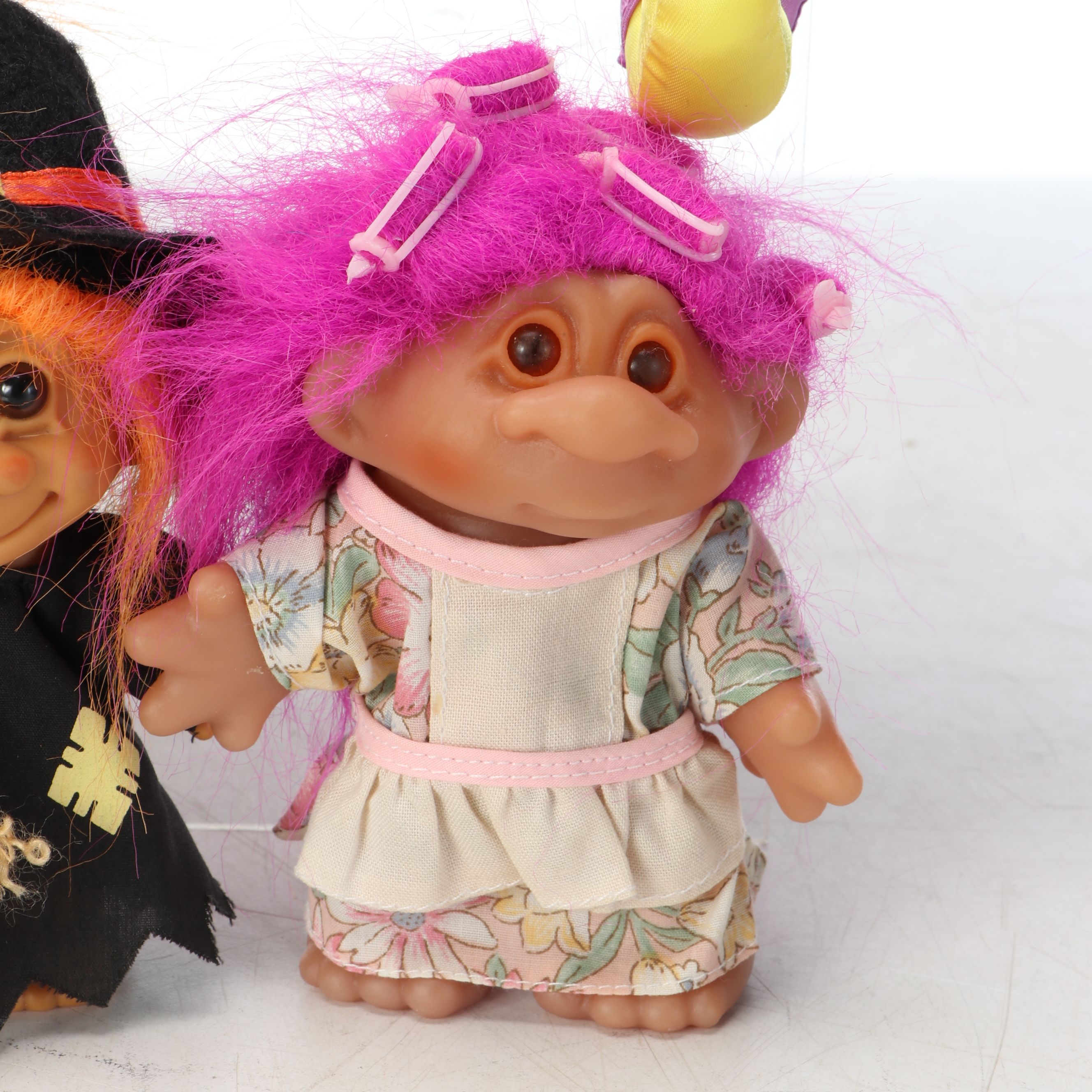Russ Berrie "Bengals" and "Hot Stuff" with Other Troll Dolls