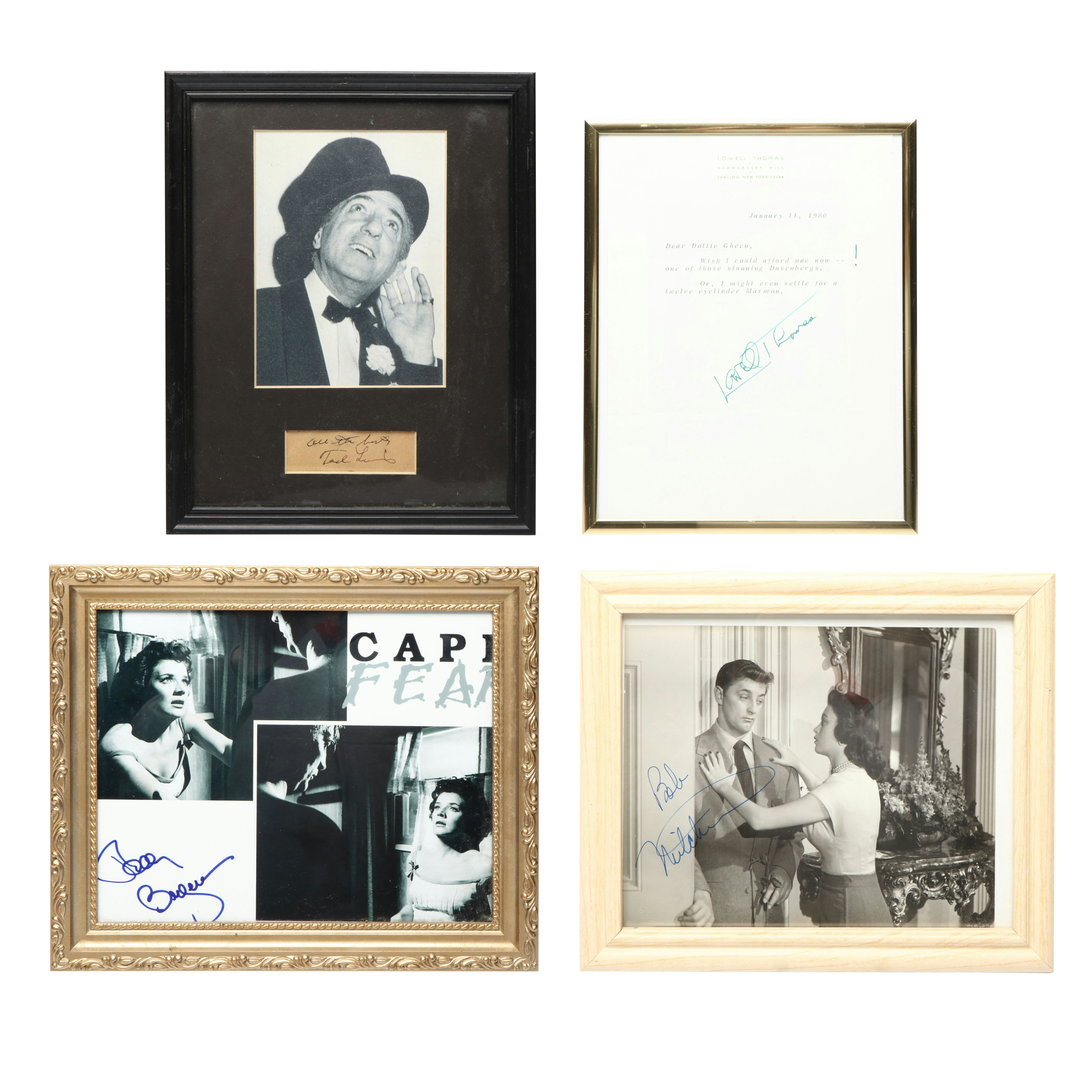 Robert Mitchum, Polly Bergen, Lowell Thomas and More Signed Prints and Letter