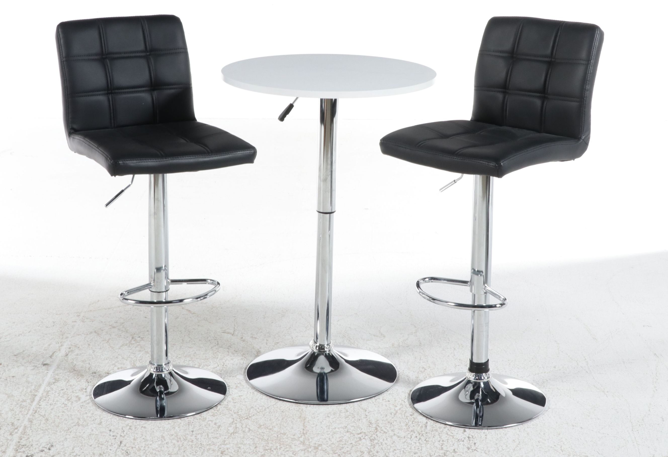Contemporary Modern Three-Piece Adjustable Pub Set