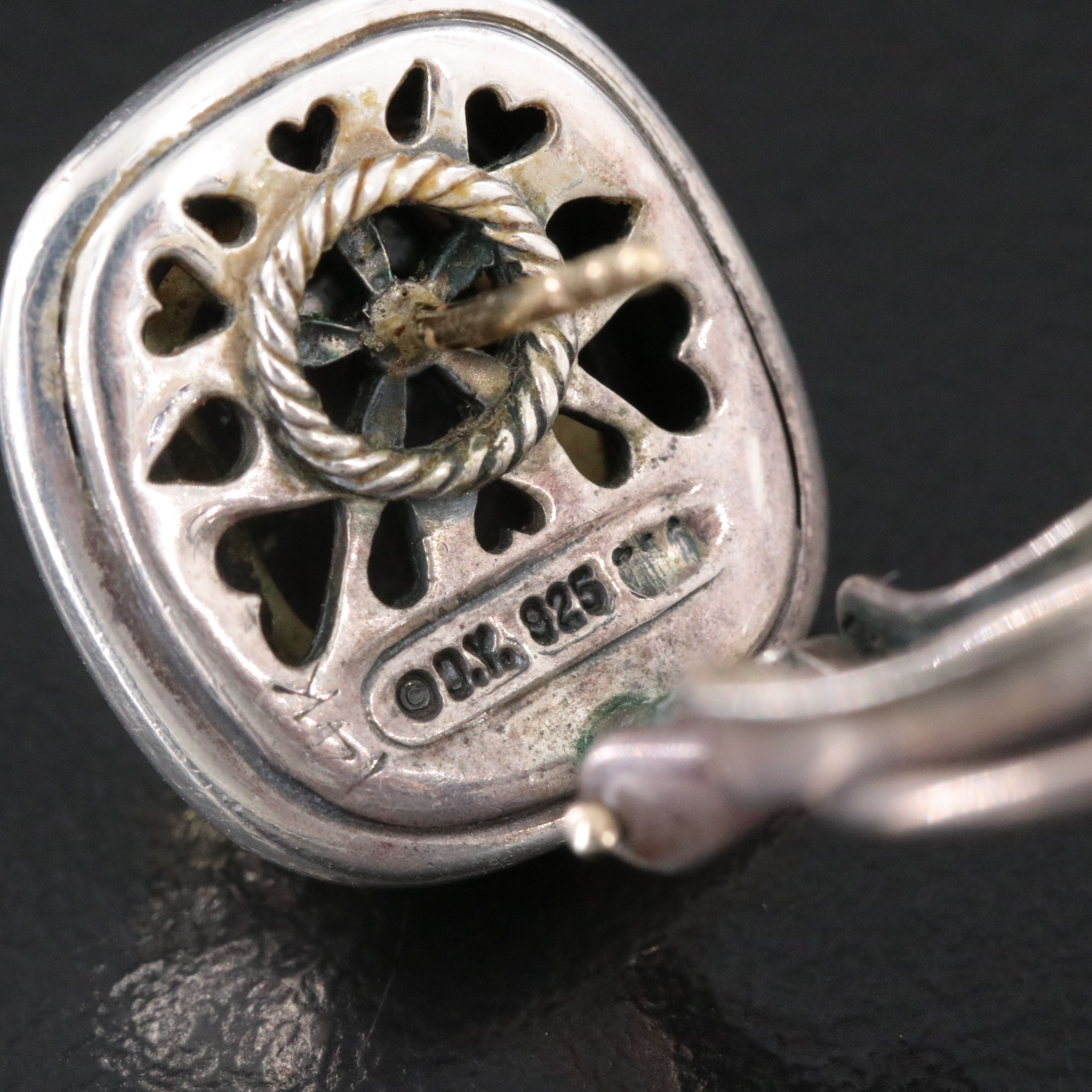 David Yurman Albion Sterling and Black Onyx Earrings with 18K Accents