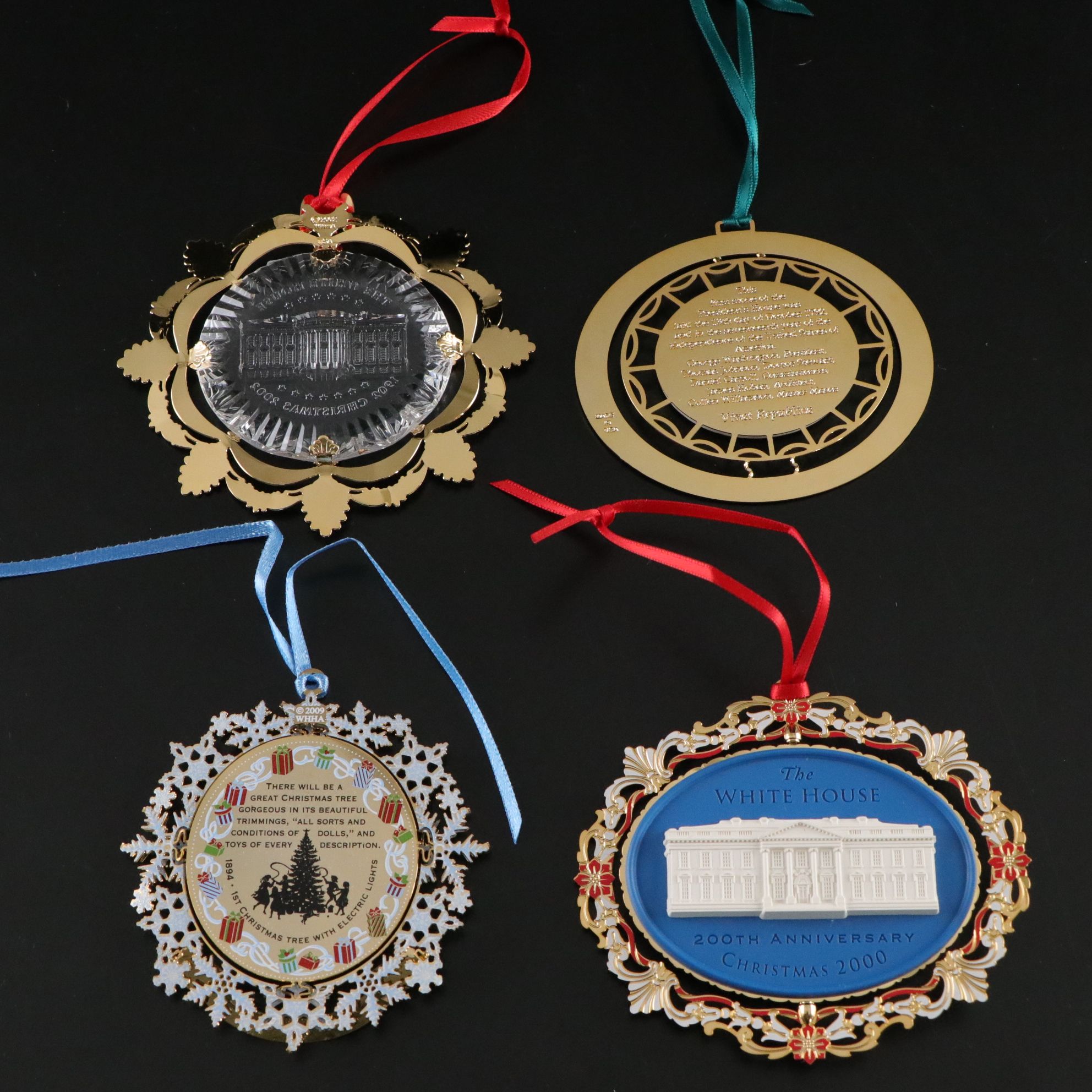 White House Historical Association Christmas Ornaments, 1990-2000s