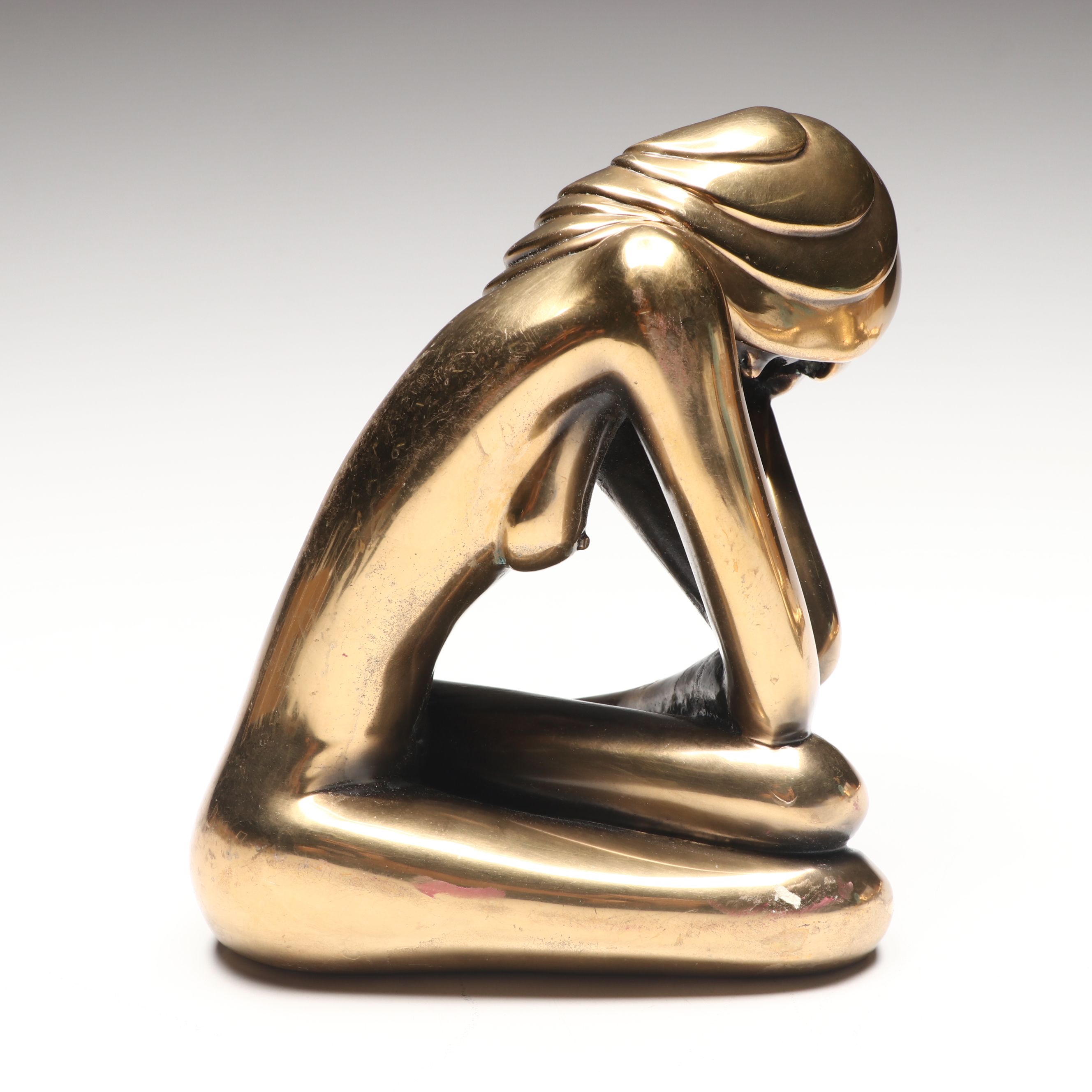 Tom Bennett "Reflections" and "Peaceful" Bronze Nude Sculptures, c. 1983