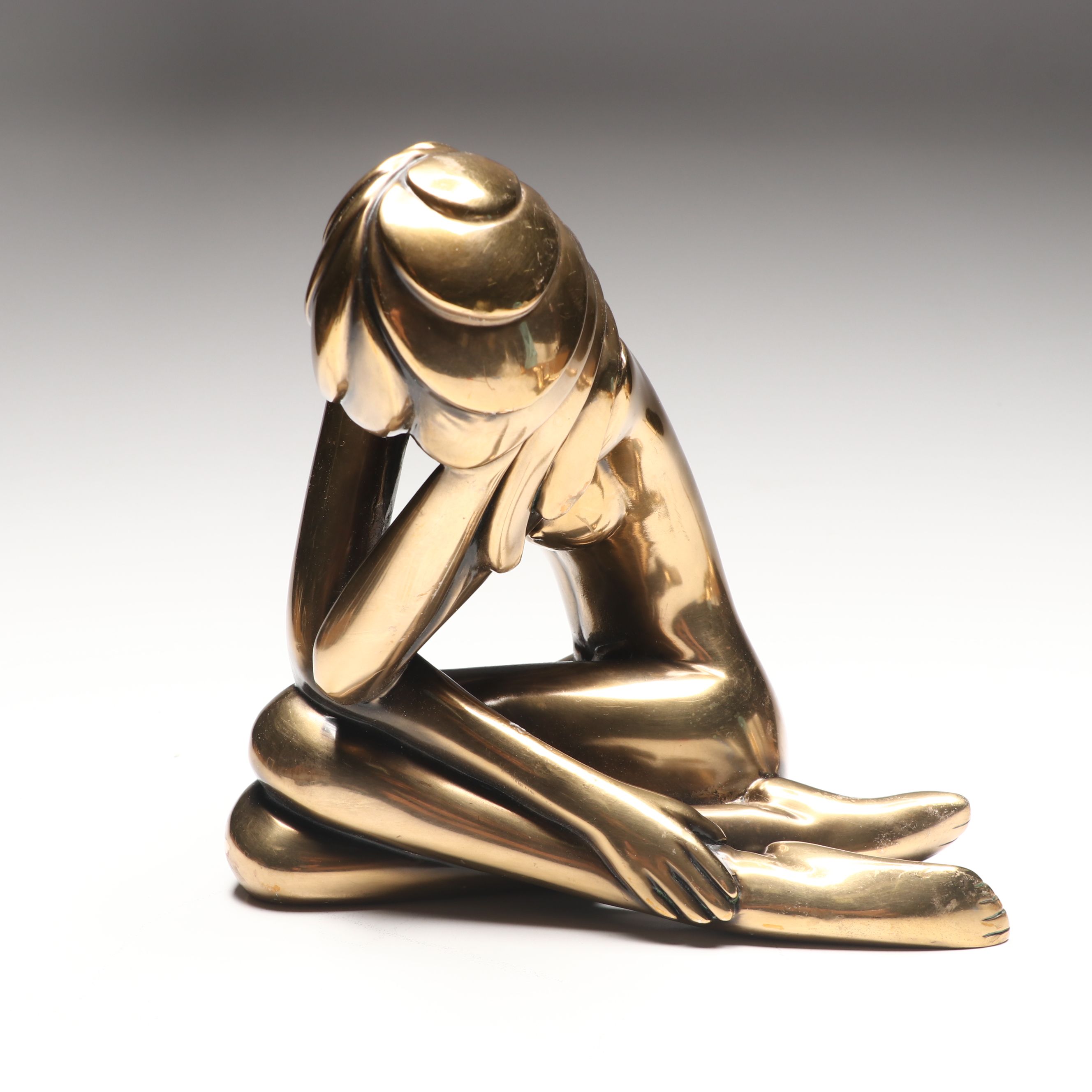 Tom Bennett "Reflections" and "Peaceful" Bronze Nude Sculptures, c. 1983