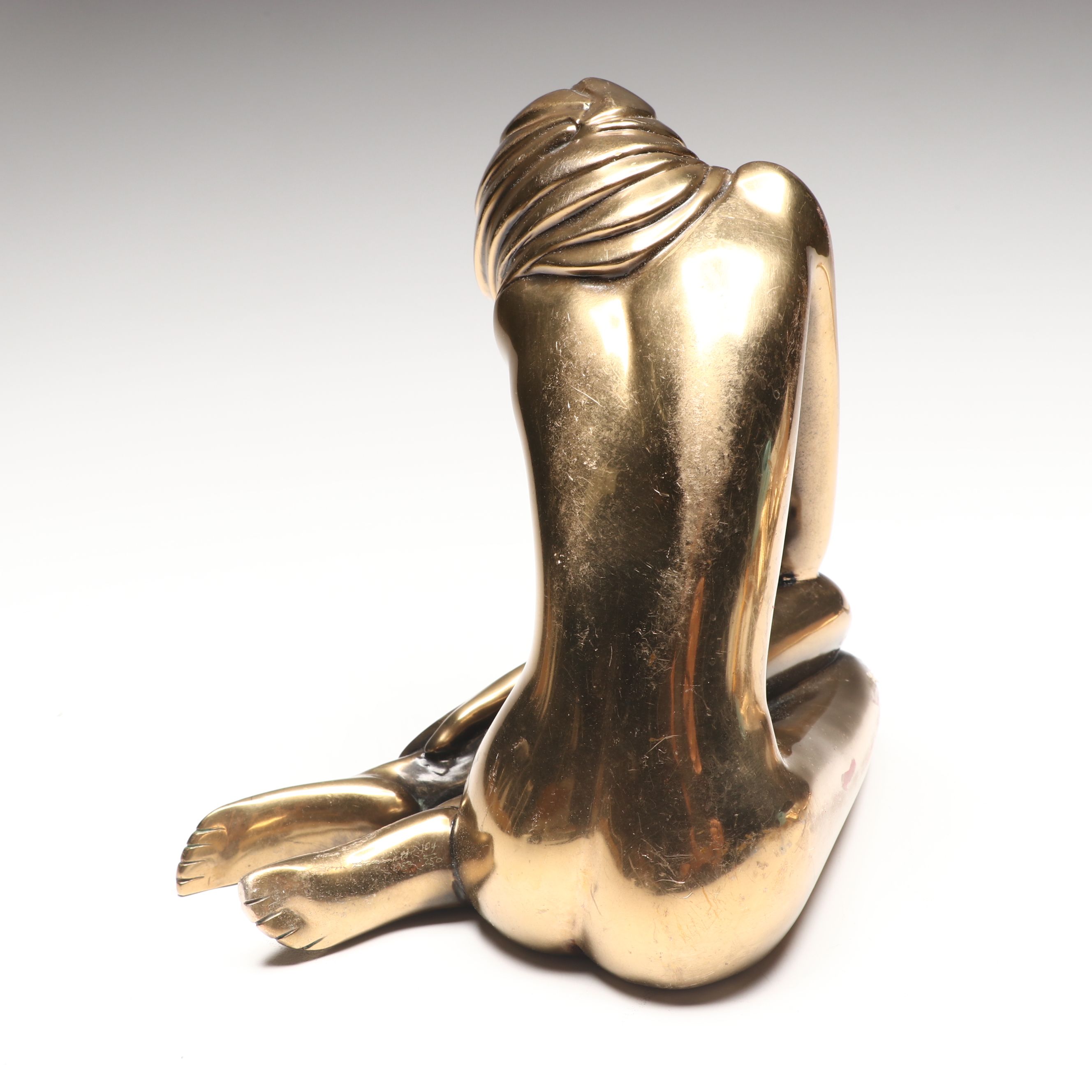 Tom Bennett "Reflections" and "Peaceful" Bronze Nude Sculptures, c. 1983