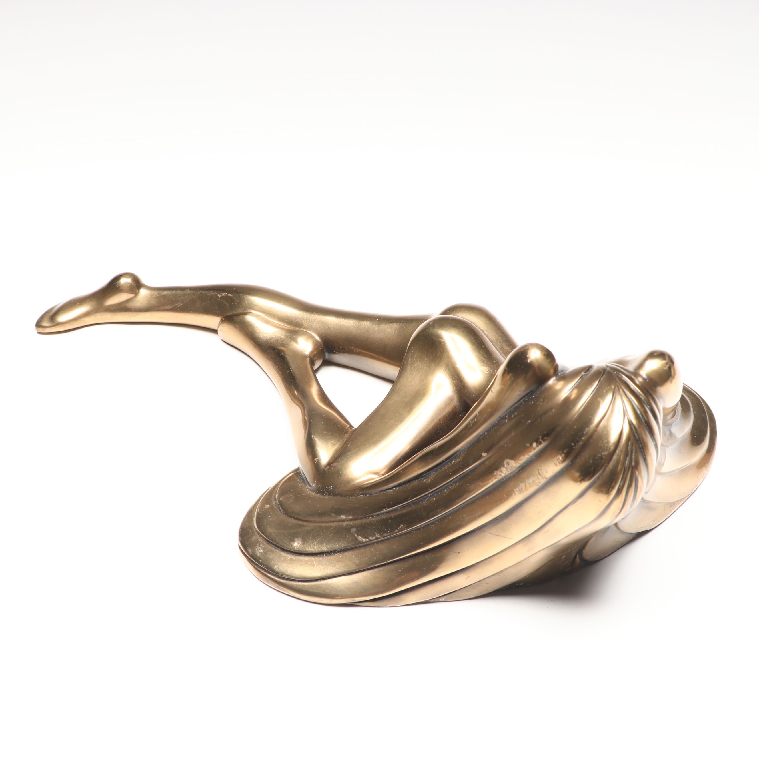 Tom Bennett "Reflections" and "Peaceful" Bronze Nude Sculptures, c. 1983