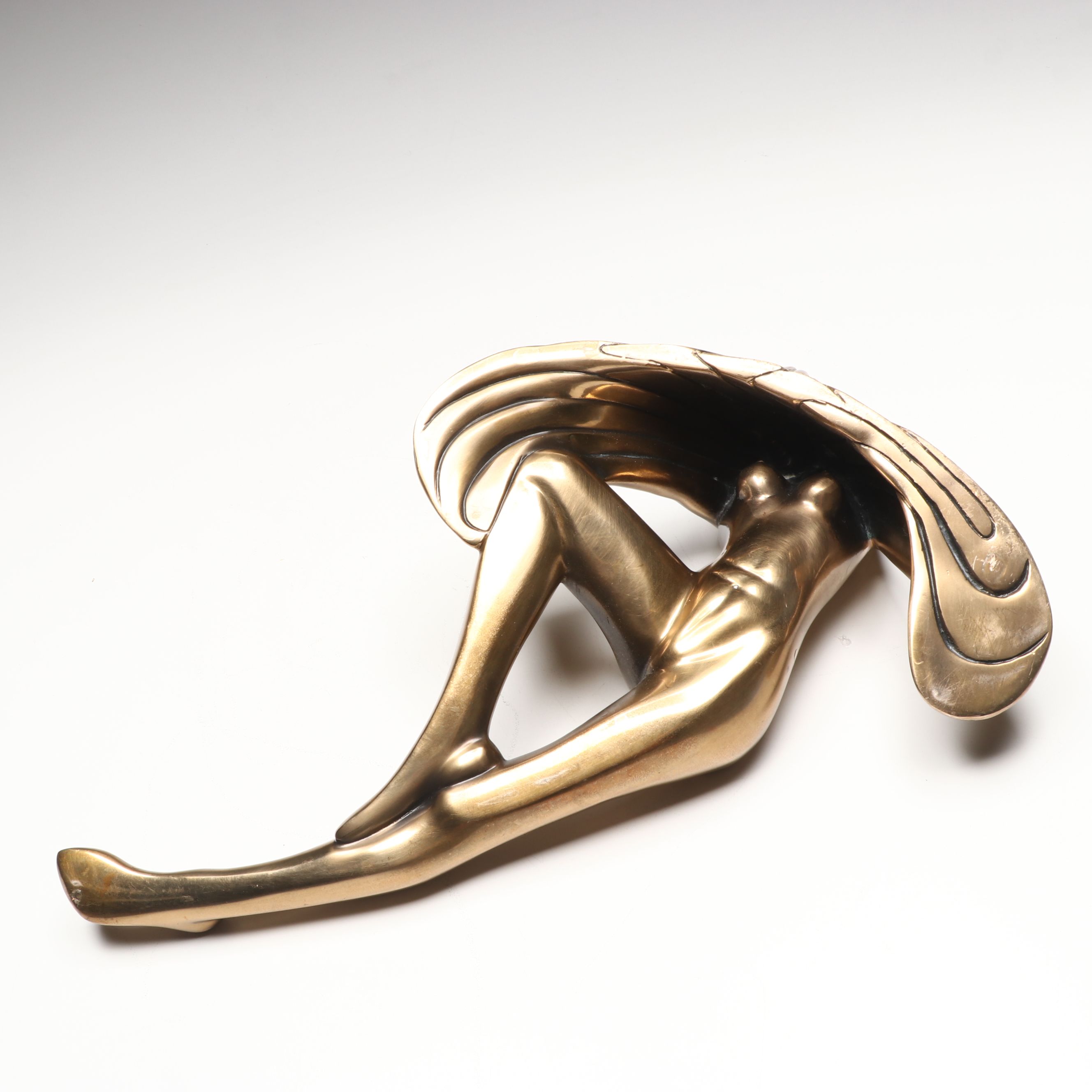 Tom Bennett "Reflections" and "Peaceful" Bronze Nude Sculptures, c. 1983