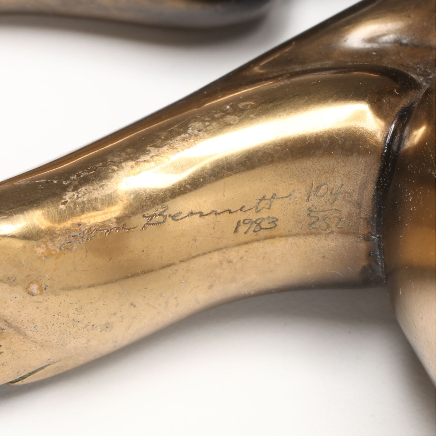 Tom Bennett "Reflections" and "Peaceful" Bronze Nude Sculptures, c. 1983