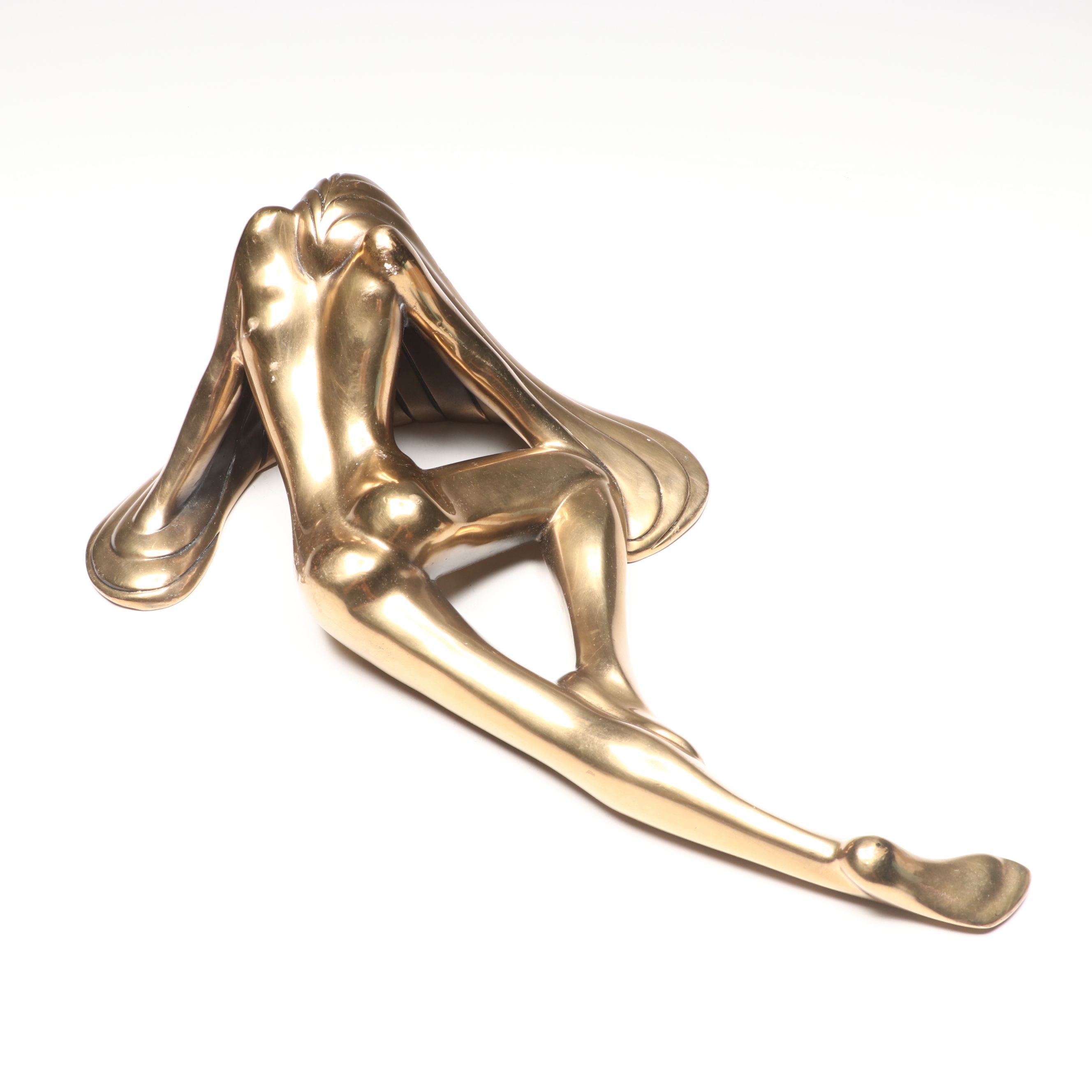 Tom Bennett "Reflections" and "Peaceful" Bronze Nude Sculptures, c. 1983