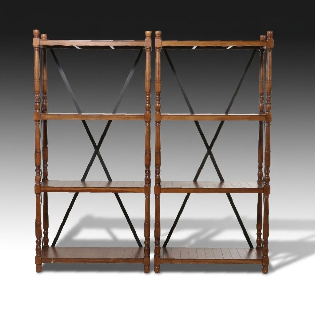 Pair of Contemporary Turned-Post Étagères, 21st Century