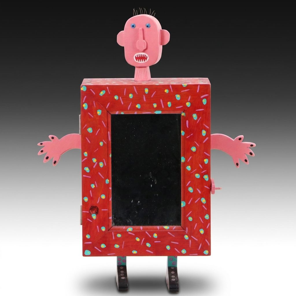 Craig Carey Hand-Painted and Crafted Wall-Mountable Cabinet