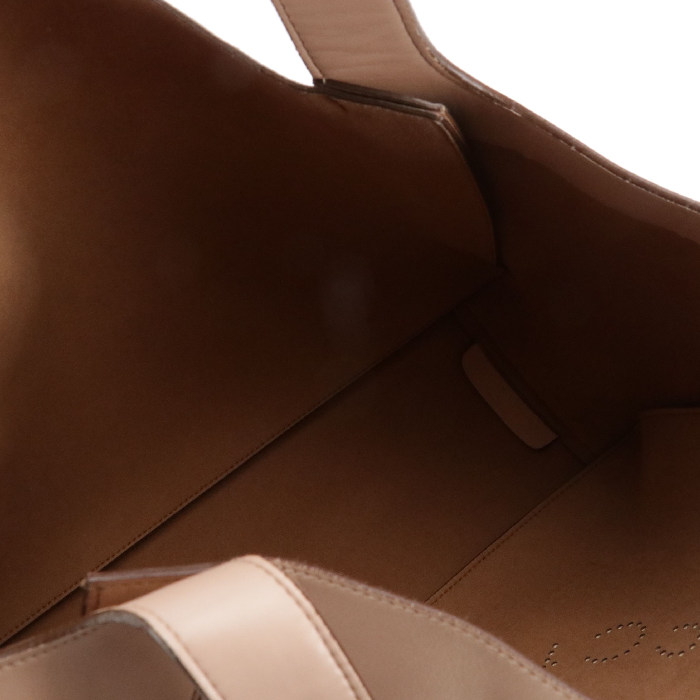 Stella McCartney Large Perforated Logo Shoulder Bag in Blush Beige Vegan Leather