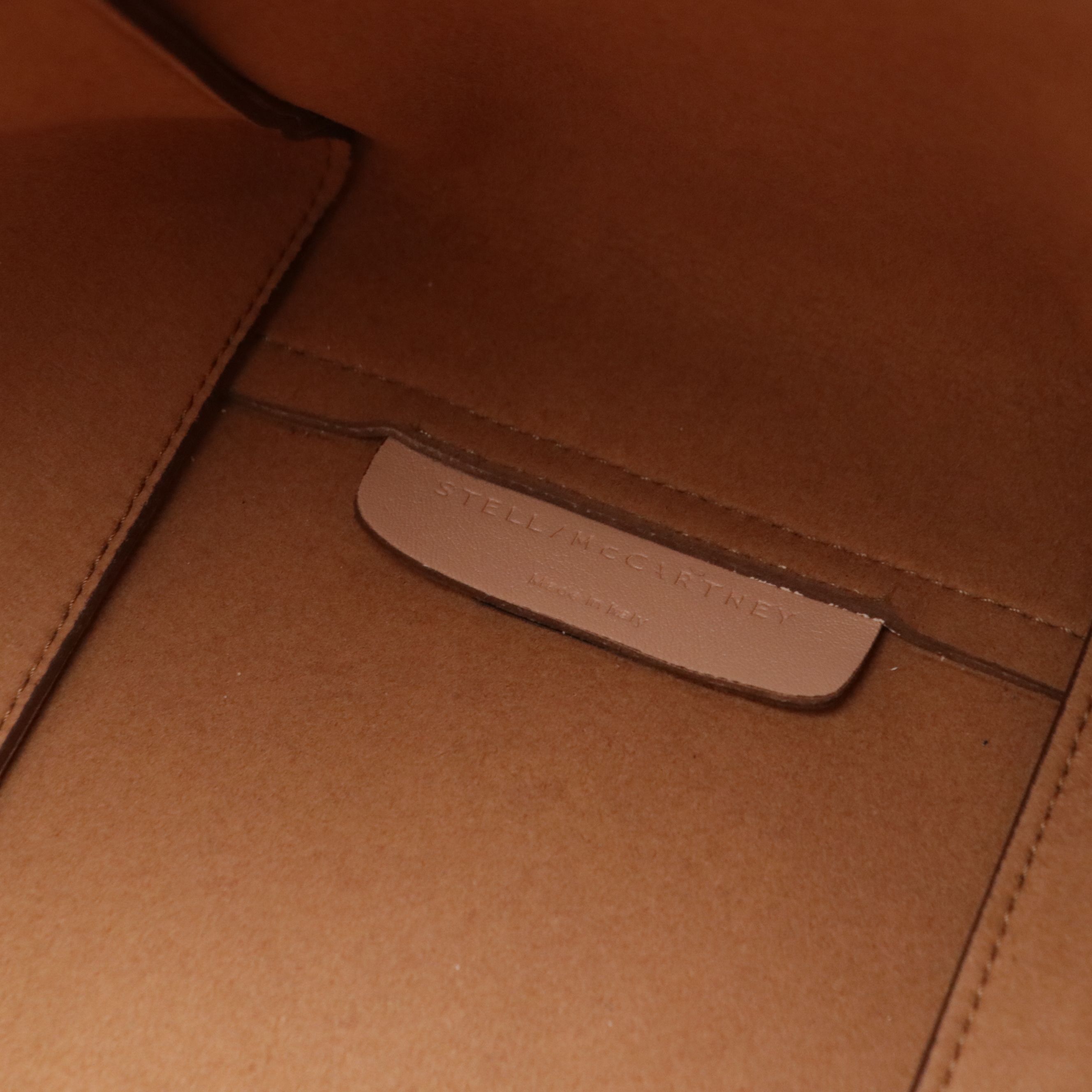 Stella McCartney Large Perforated Logo Shoulder Bag in Blush Beige Vegan Leather